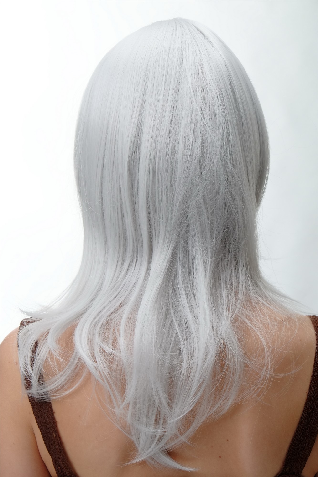 Lady Women Wig Cosplay Bright Grey Gray White medium length straight 3240, view 4, WIG ME UP: Your Perücken Online Shop Quality Wigs, Ladies, white-gray, straight, long