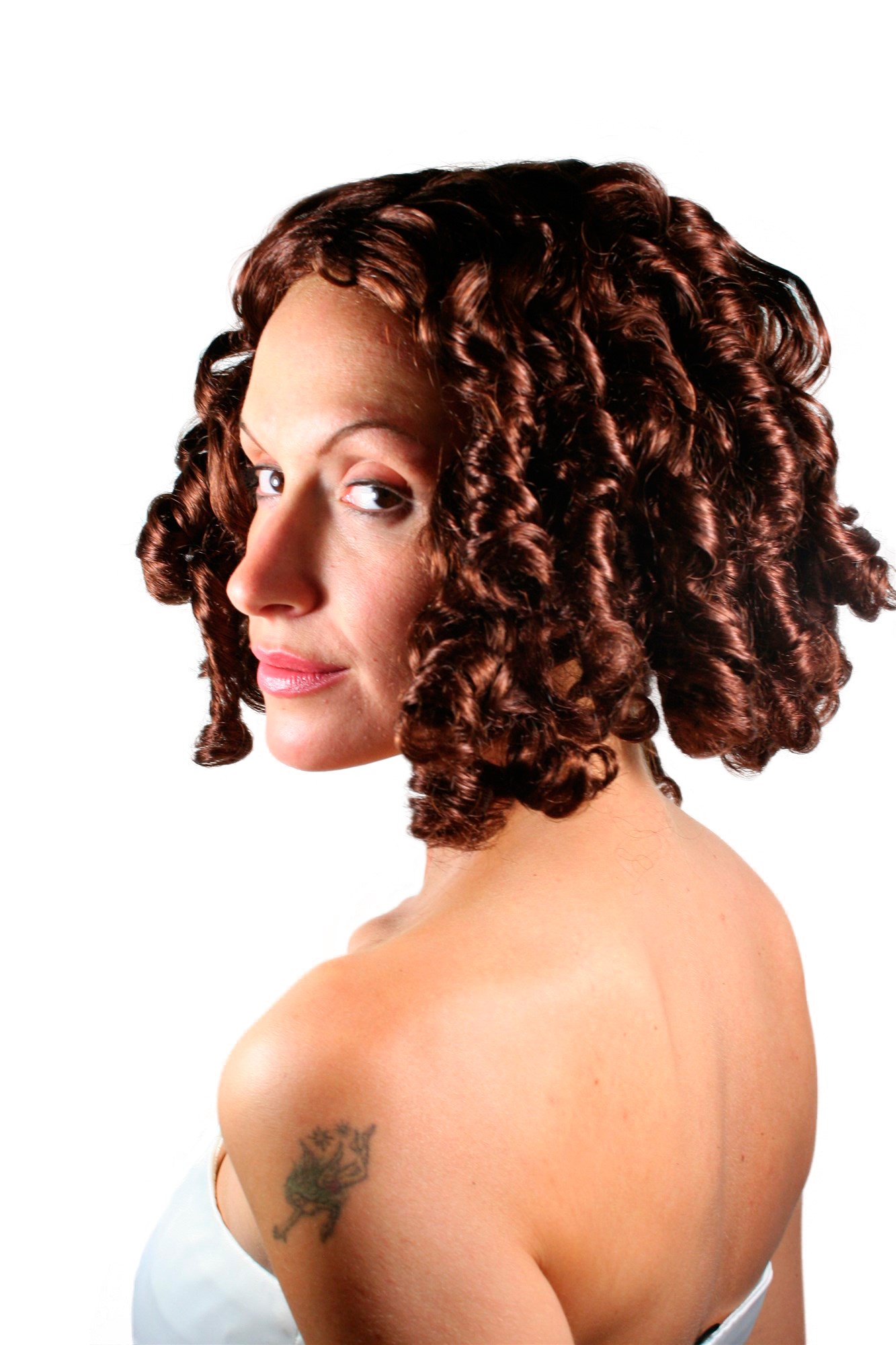 Party/Fancy Dress Lady WIG BRUNETTE colonial civil war VICTORIAN ERA beauty curls baroque PIRATE, front view, WIG ME UP: Your Perücken Online Shop Party Wig, Ladies, Brown, curled, shoulder-length