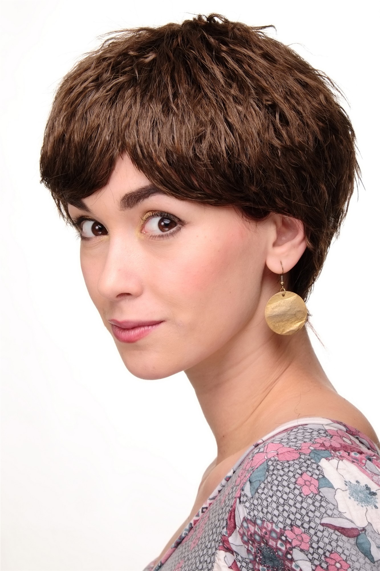 WH1509-8 Sexy Lady  Wig short wild kinked strands brown, view 3, WIG ME UP: Your Perücken Online Shop Quality Wigs, Ladies, medium ash brown, straight, short