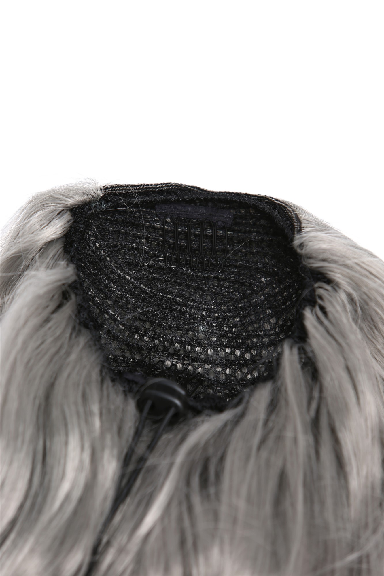 Hairpiece ponytail comb &draw string short wavy voluminous silver grey JL-3023, view 3, WIG ME UP: Your Perücken Online Shop Ponytails, silver gray, wavy, shoulder-length