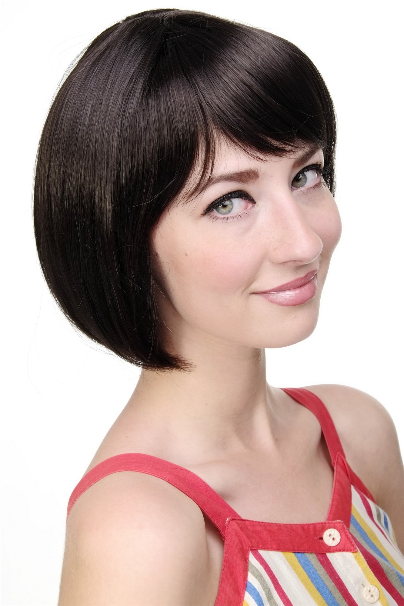 Lady  Wig short Page Bob fringe bangs dark brown703-4, view 2, WIG ME UP: Your Perücken Online Shop Quality Wigs, Ladies, dark brown, straight, short