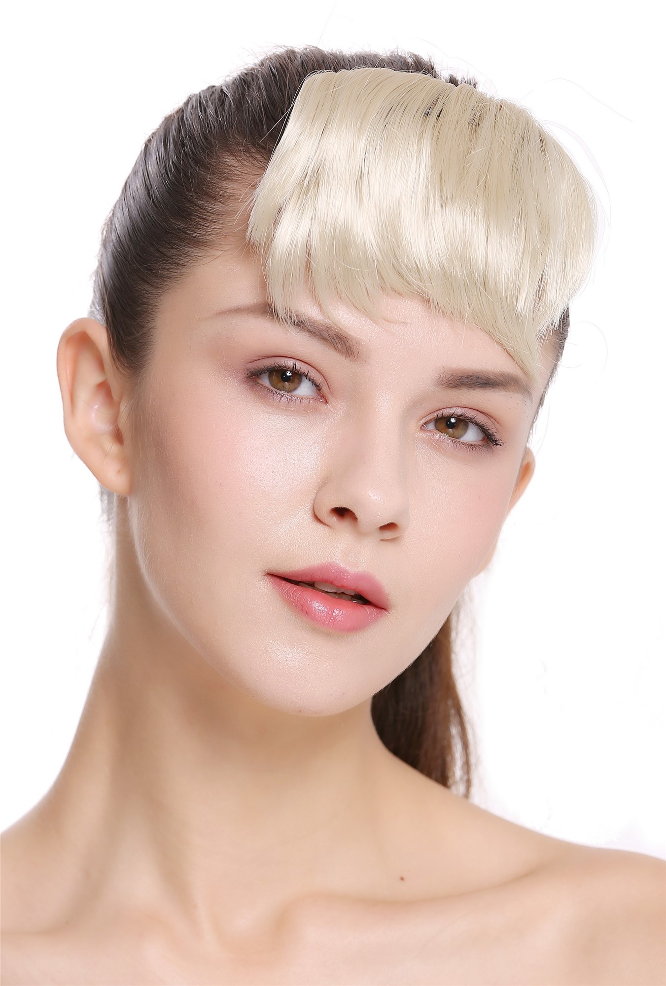 Pony Clip-In kurz Mikro-Pony Hellblond TYP-760-88, Ansicht 2, WIG ME UP: Ihr Perücken Online Shop glatter Clip-In Pony Hellblond 8 cm lang