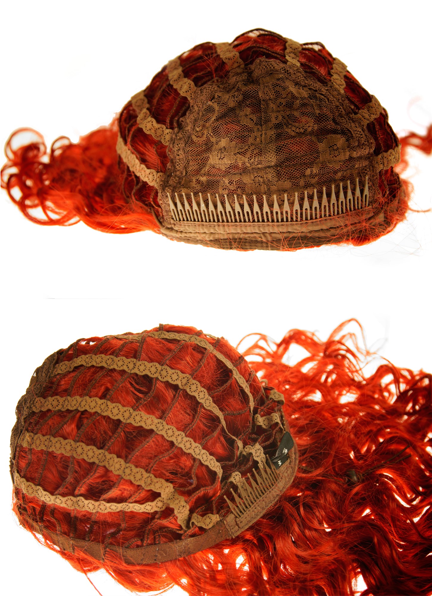 Women's wig lady half wig 3/4 long curly curls red 21,5 inches AG-137, view 5, WIG ME UP: Your Perücken Online Shop Quality Wigs, Ladies, fire red, curled, long