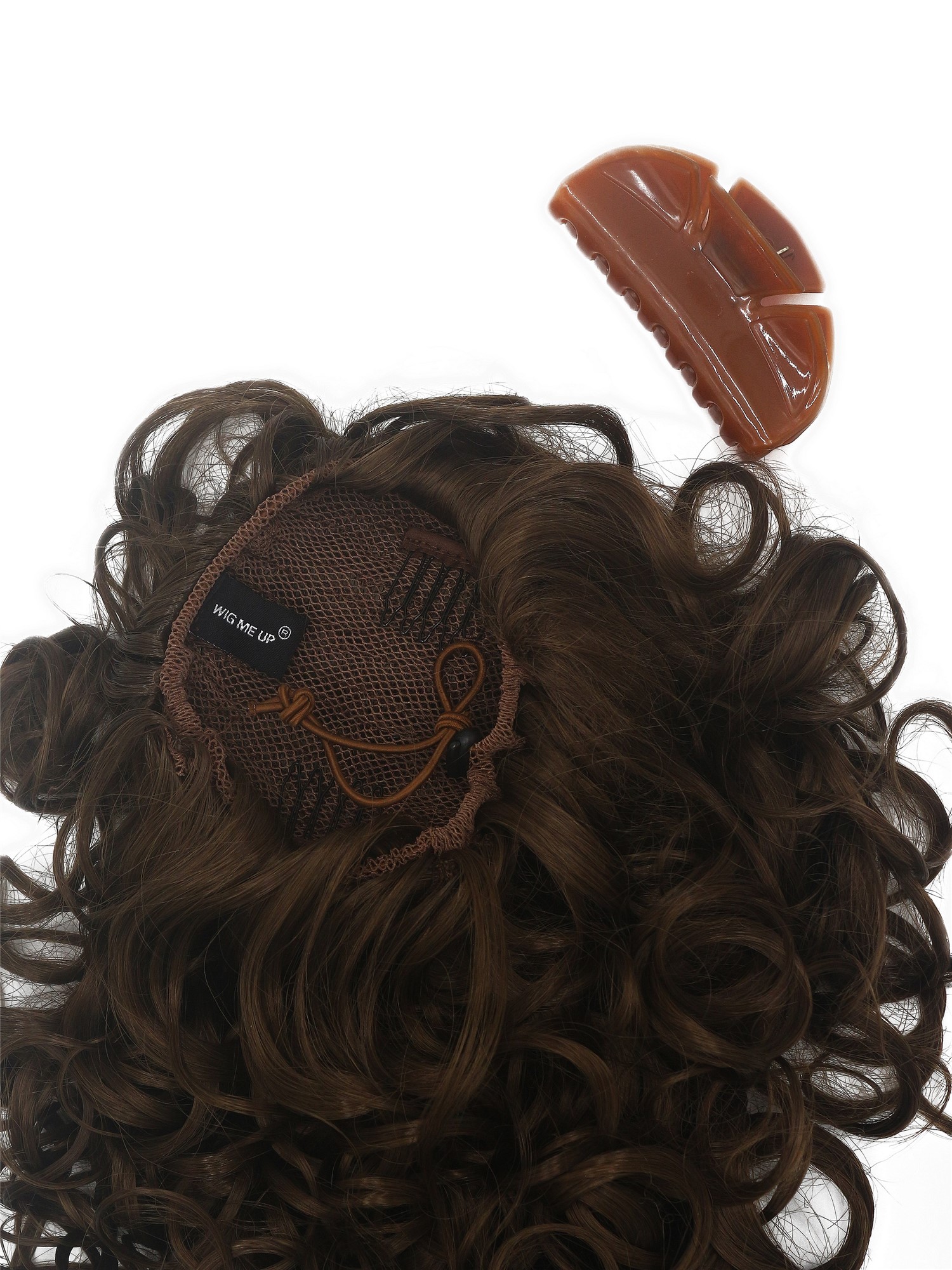Ponytail Hairpiece Combs Clamp long voluminous curled curls medium brown MKB-6A, view 4, WIG ME UP: Your Perücken Online Shop Ponytails, medium golden brown, curled, shoulder-length