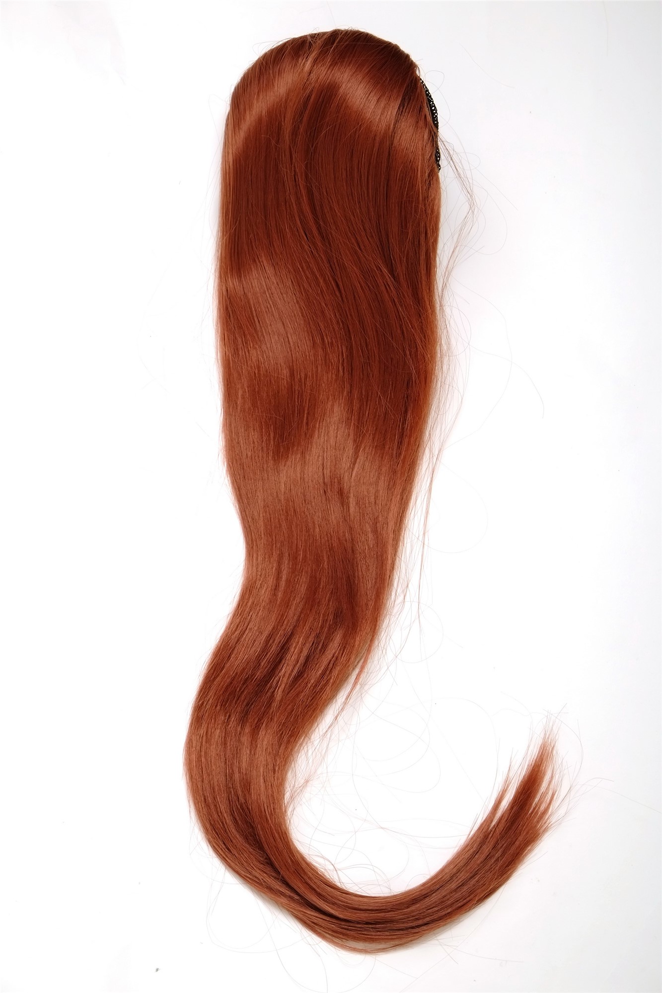 Ponytail clamp combs string straight voluminous very long dark copper red WK06, view 3, WIG ME UP: Your Perücken Online Shop Ponytails, copper, straight, long