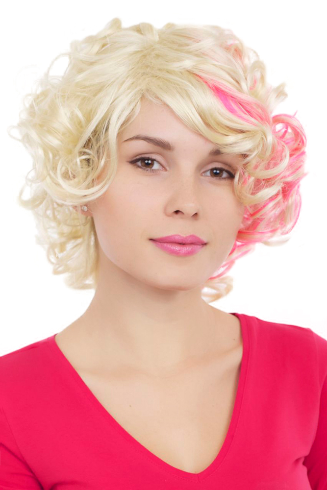 lockige Tressen-Perücke mit Kopfhaut-Imitat Blond kurze Haare für Damen