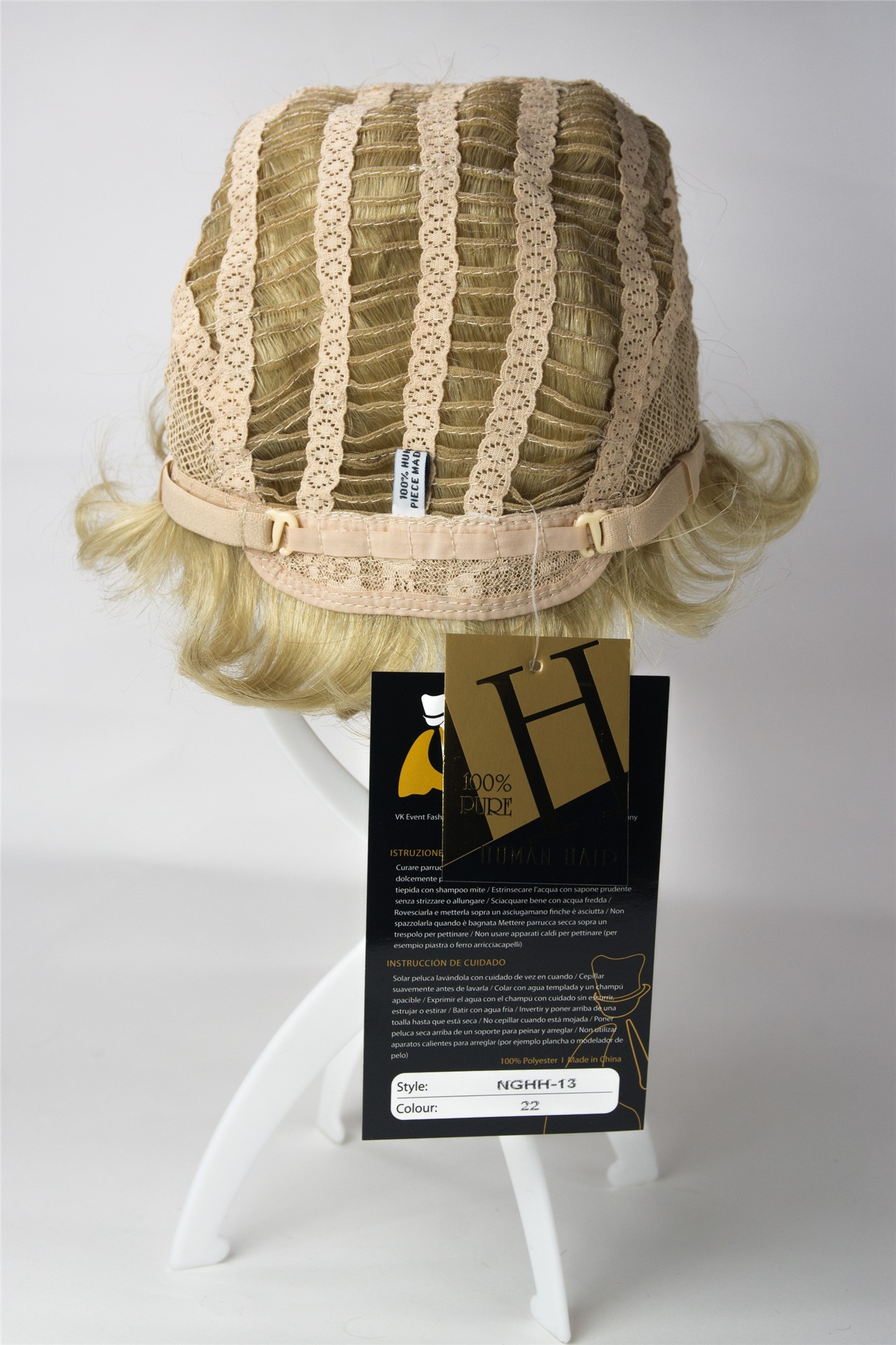 Lady wig real human hair women short wavy stylish blonde NG-HH, view 6, WIG ME UP: Your Perücken Online Shop Quality Wigs, Unisex, ash blonde, wavy, short, 100% Human Hair