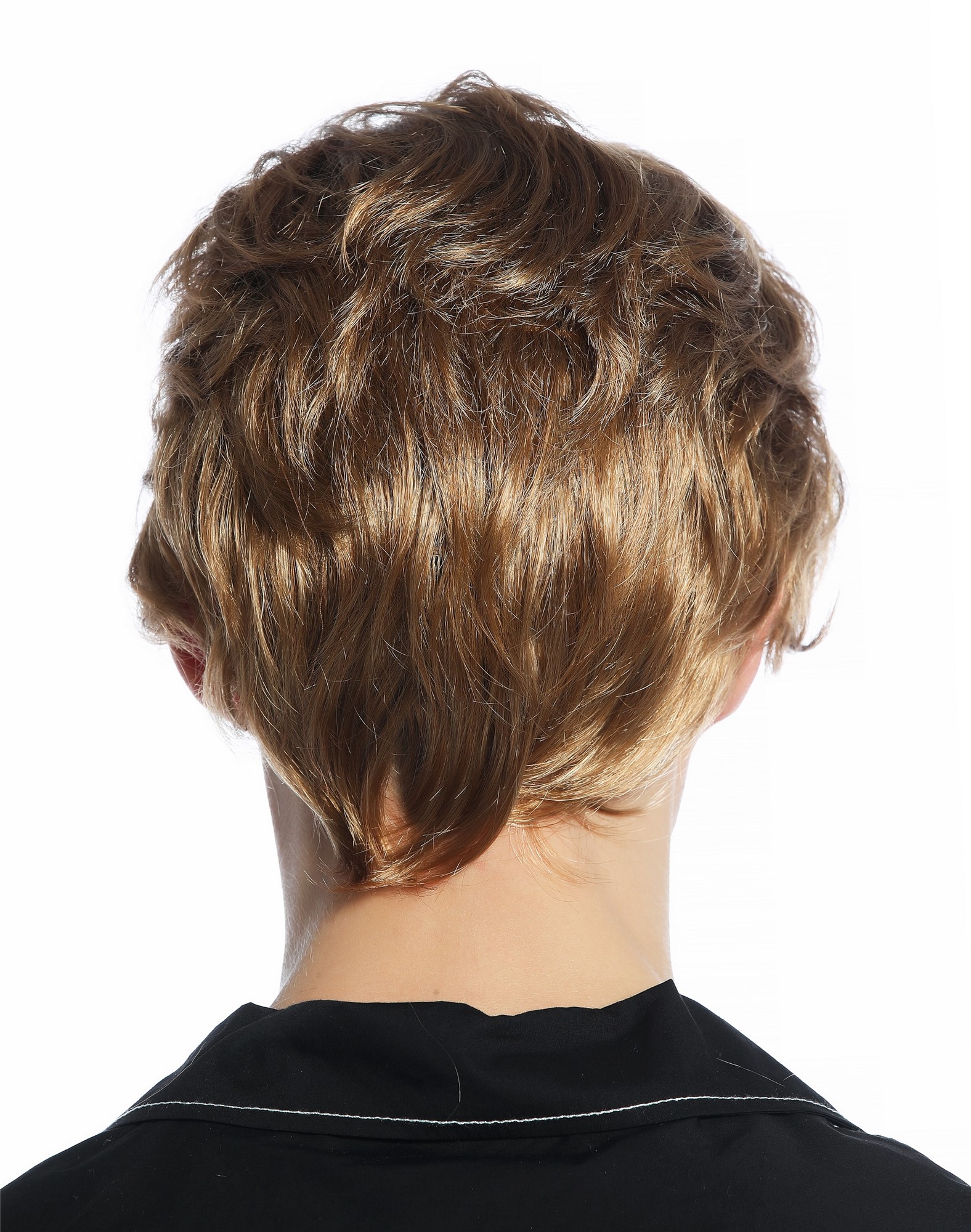 Wig Men Women unisex short slightly waved dense dark blond DW1335, view 6, WIG ME UP: Your Perücken Online Shop Quality Wigs, Unisex, dark blonde, curled, short
