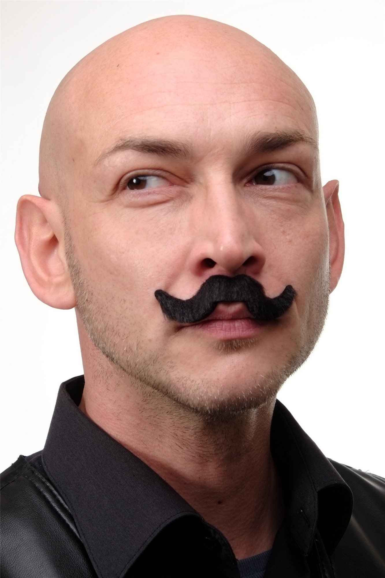 günstige Party Perücke, Bärte Schnurrbärte 6tlg. Set schwarz MM-007, Ansicht 4, WIG ME UP: Ihr Perücken Online Shop Bart aus Kunsthaar schwarz
