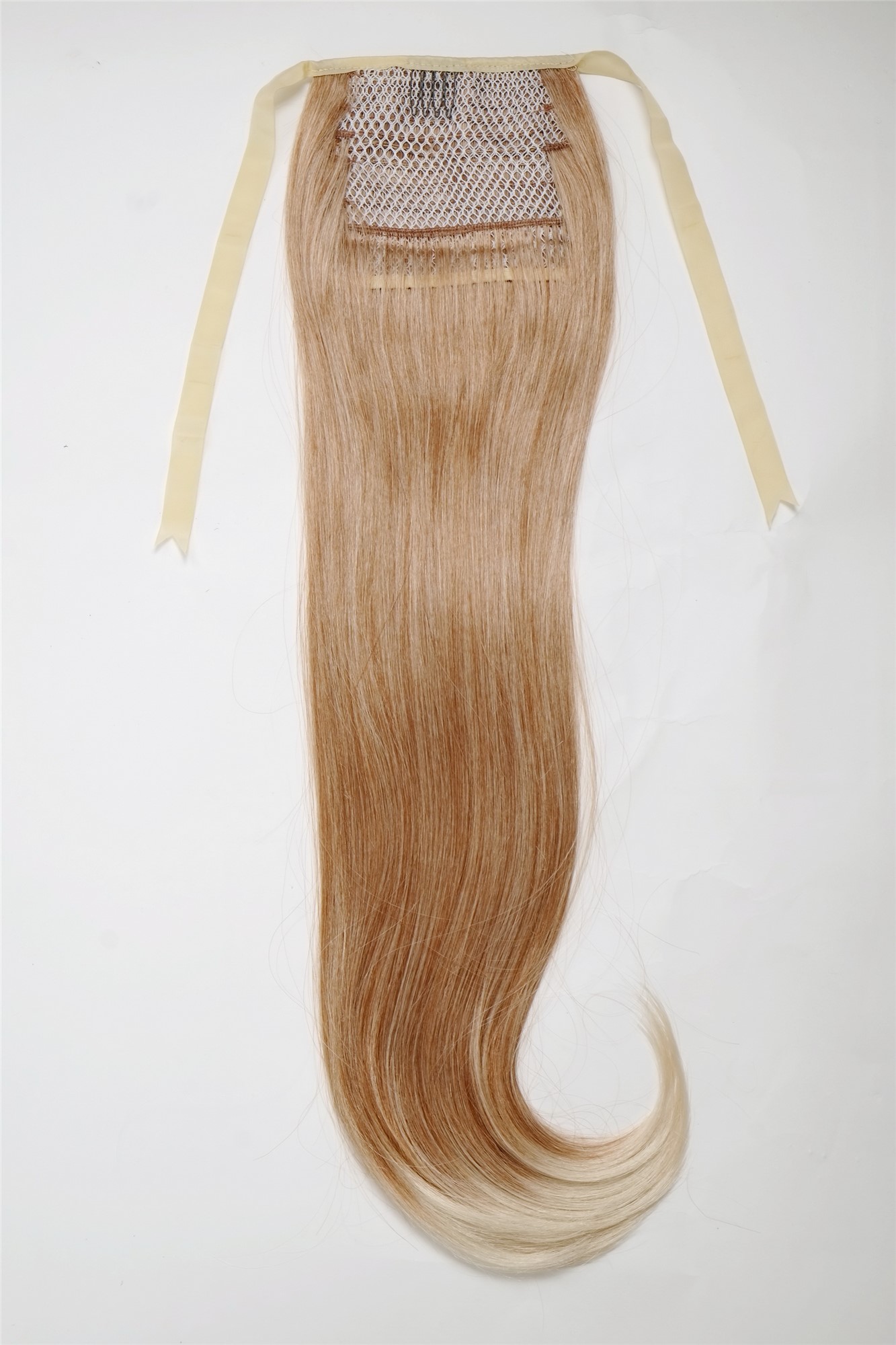 hochwertiges Haarteil Zopf Kamm & Band langes Haar Erdbeerblond-Platinblond-Mix D13001-27T613, Ansicht 3, WIG ME UP: Ihr Perücken Online Shop glattes Zopf-Haarteil Erdbeerblond-Platinblond-Mix 65 cm lang