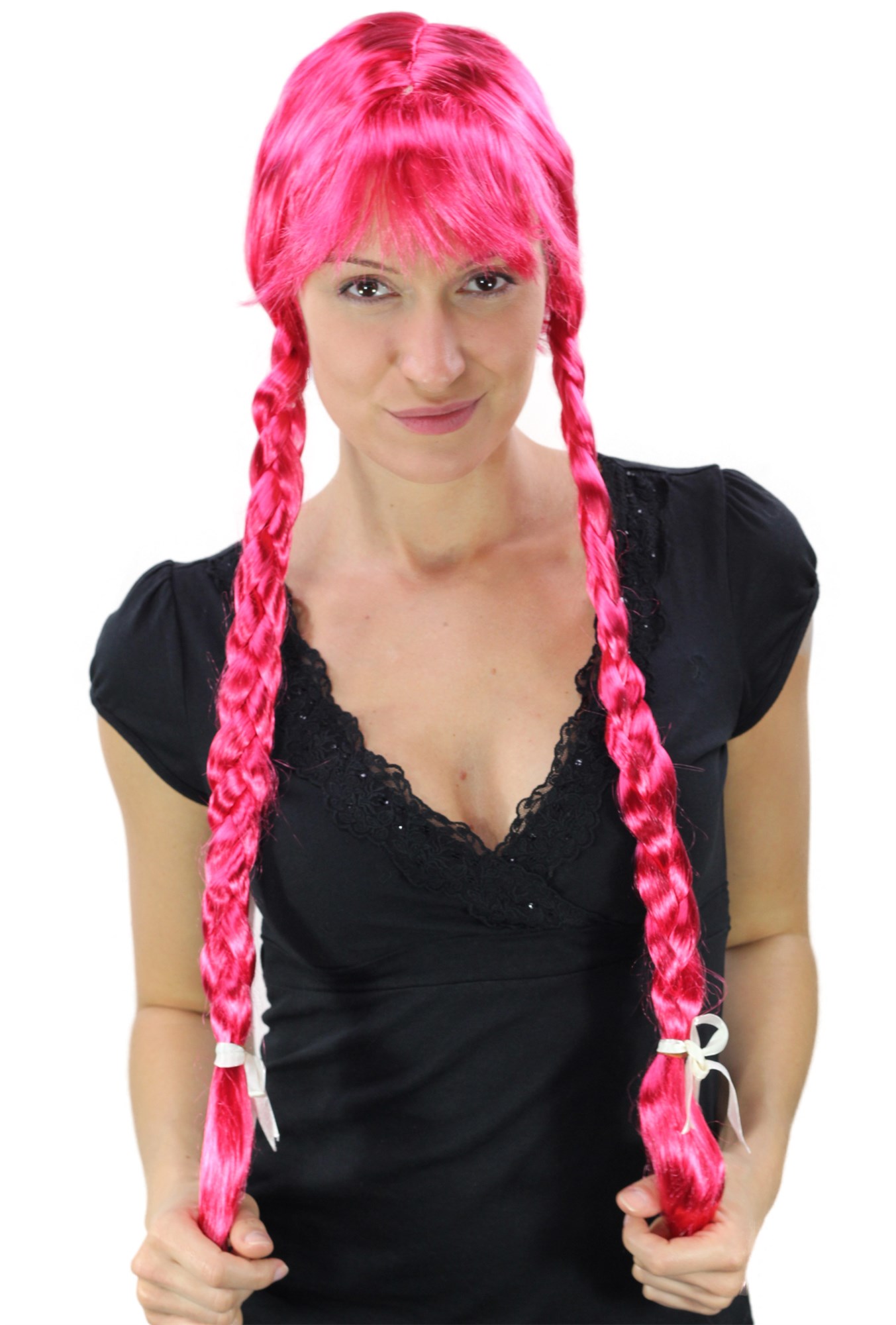 Party/Fancy Dress WIG Gothic Lolita Cosplay BAVARIAN GIRL HEIDI 2 long braids pink, view 3, WIG ME UP: Your Perücken Online Shop Party Wig, Ladies, Pink, straight, very long