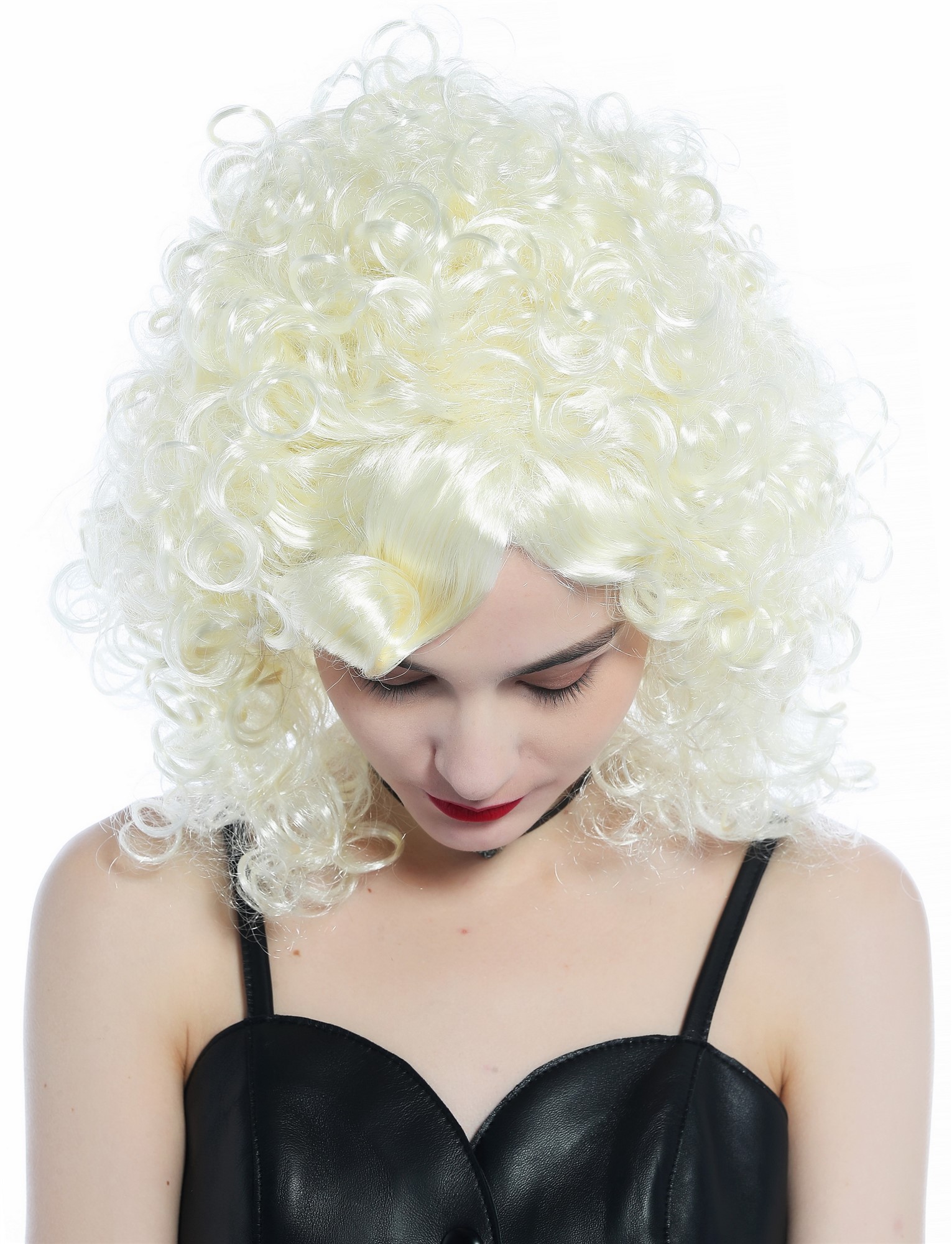 günstige Party Perücke, Perücke Prinzessin platinblond lockig Locken Tolle 70287-FR615-613, Ansicht 4, WIG ME UP: Ihr Perücken Online Shop lockige Party Perücke Platinblond schulterlange Haare für Damen