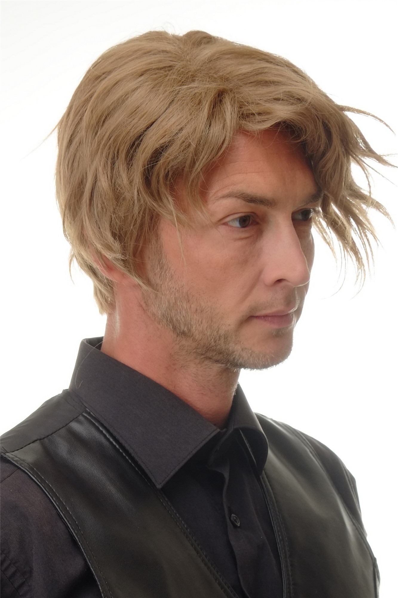 Lady Man Unisex Wig short and wild wavy sexy parting dark blond 1264, view 2, WIG ME UP: Your Perücken Online Shop Quality Wigs, Men, honey blonde, wavy, short