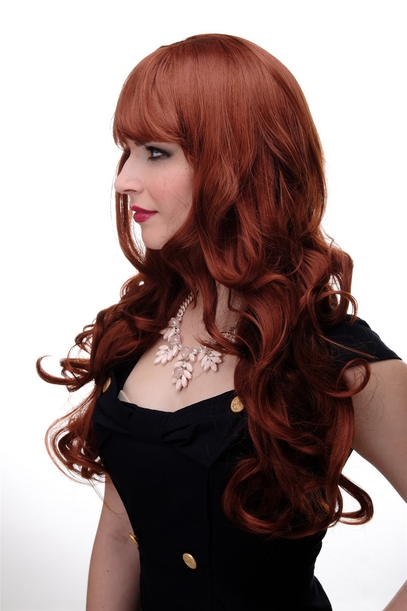 Quality Wigs, Ladies, copper, curled, long