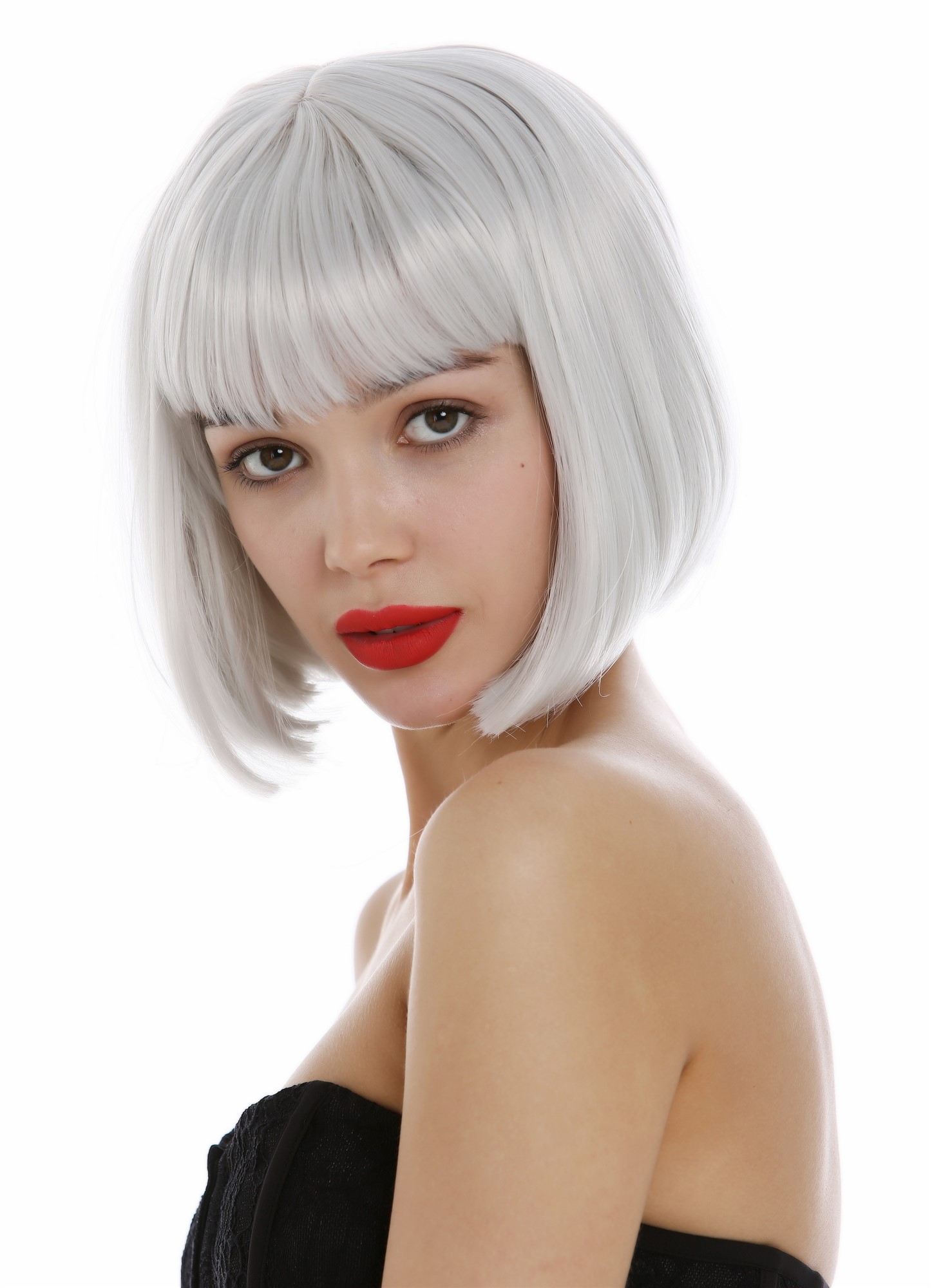 Quality Wigs, Ladies, white-gray, straight, short