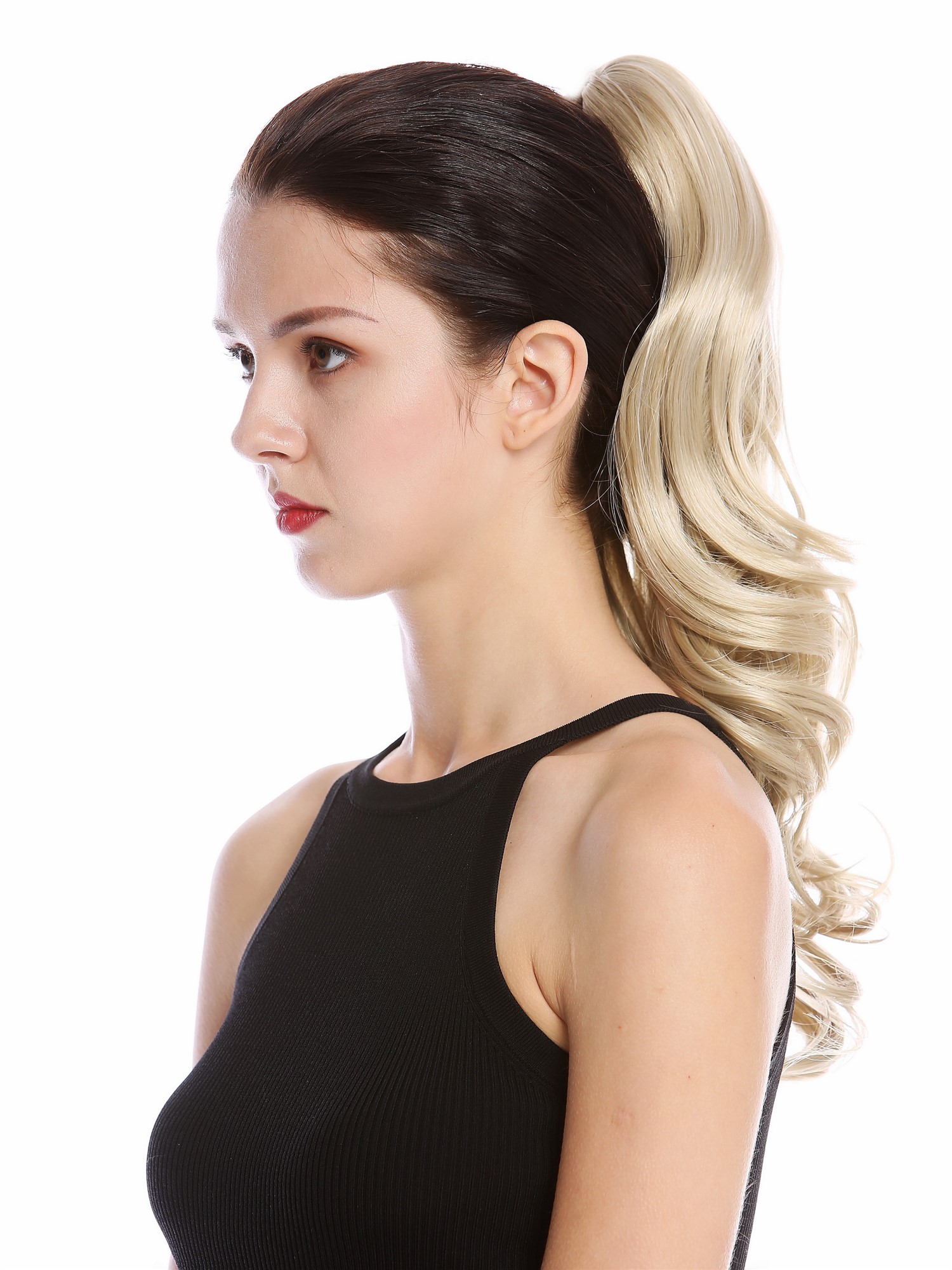 Ponytail Combs & Clamp long wavy slightly curled champagne blonde MKB-30, view 3, WIG ME UP: Your Perücken Online Shop Ponytails, ash blonde, wavy, shoulder-length