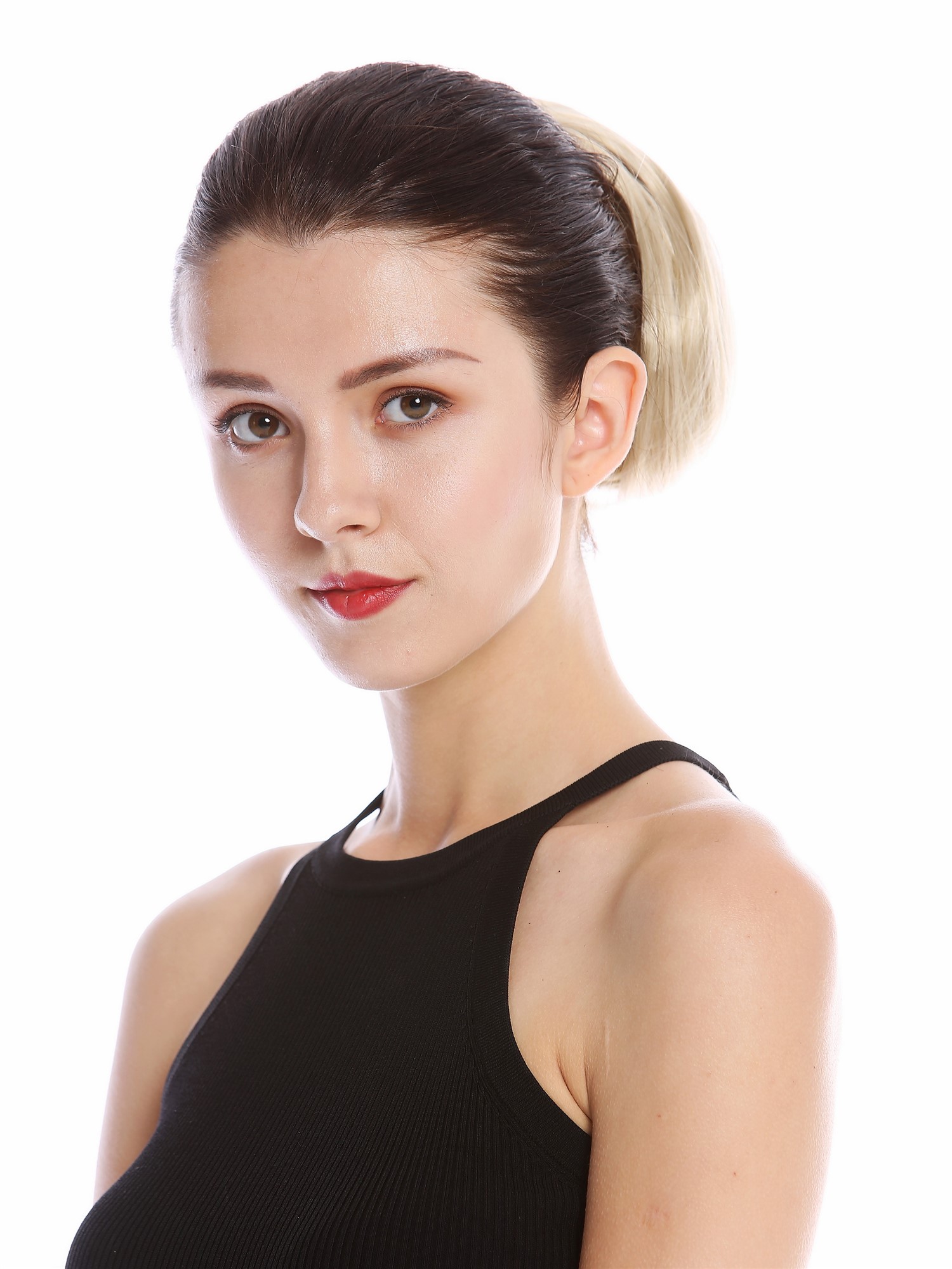 Ponytail Hairpiece short straight voluminous like hair bun champagne blond 909AB, view 5, WIG ME UP: Your Perücken Online Shop Ponytails, ash blonde, curled, short