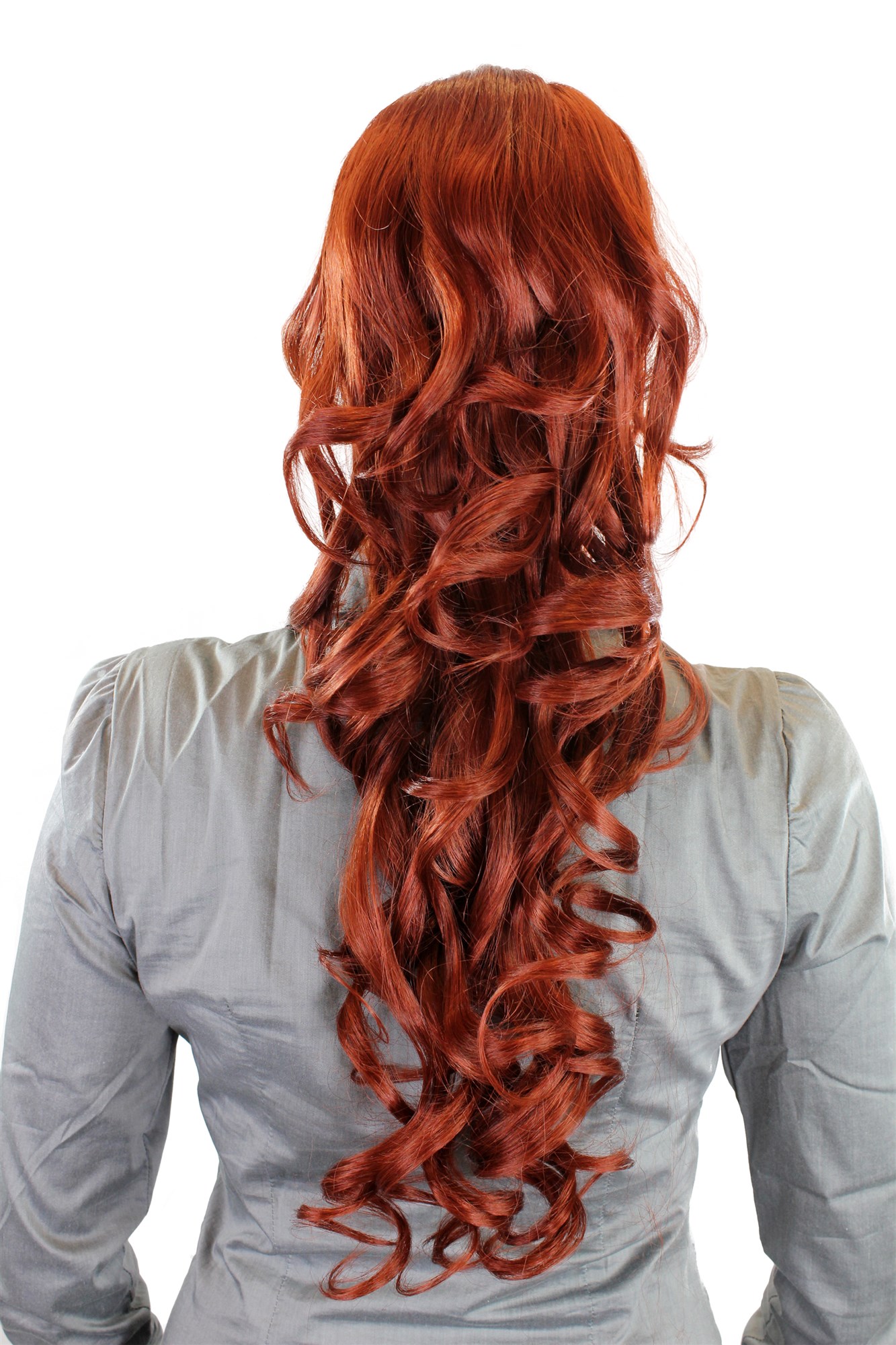 Hairpiece PONYTAIL extension LONG & AMAZING volume DARK RED curly BEAUTIFUL curls WK03-35, view 2, WIG ME UP: Your Perücken Online Shop Ponytails, Red, curled, long