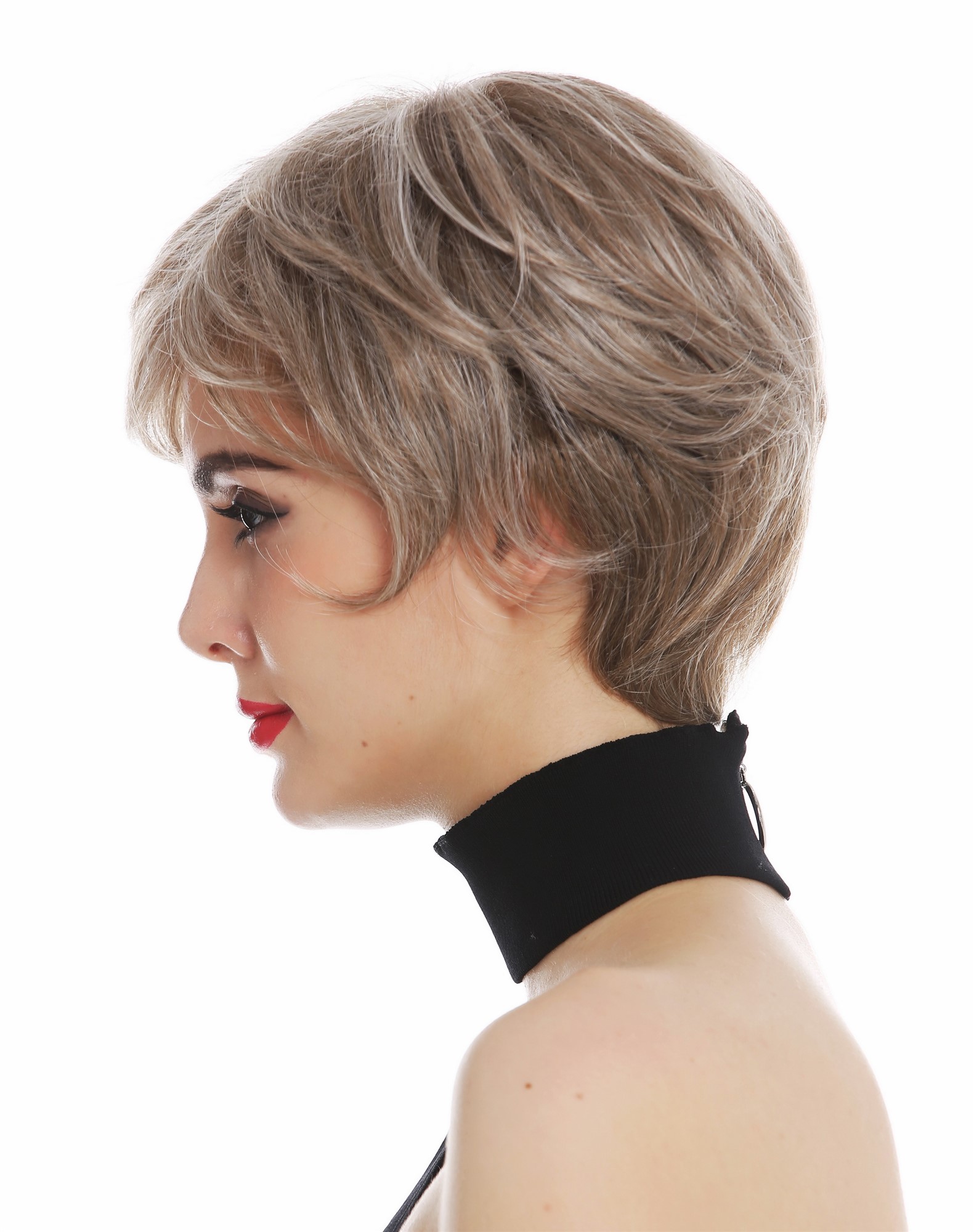 Lady wig monofilament short light brown silver blonde highlights DW2439-MT, view 4, WIG ME UP: Your Perücken Online Shop Quality Wigs, Ladies, blonde-brown mix, straight, short