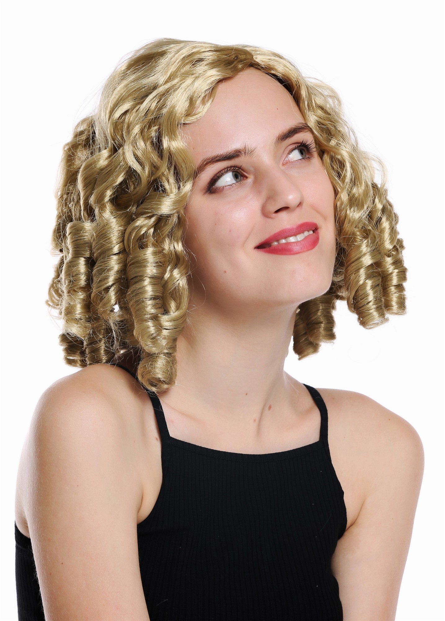 Women's party wig Baroque Gothic Lolita cosplay corkscrew curls blonde 91308, view 2, WIG ME UP: Your Perücken Online Shop Party Wig, Ladies, light blonde, curled, shoulder-length