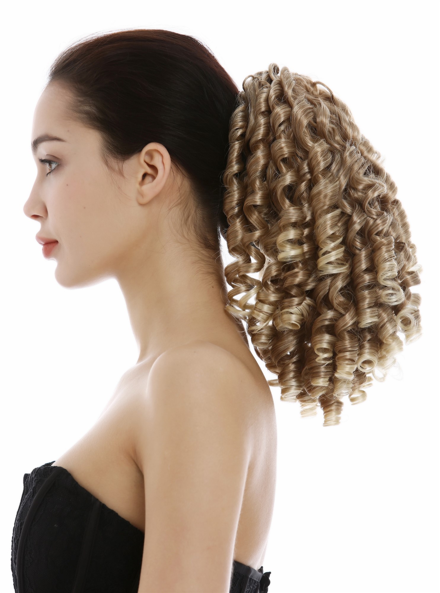 hochwertiger Zopf Pferdeschwanz Korkenzieher-Locken lockig Blond Mix N900A+2-V-27T613, Ansicht 3, WIG ME UP: Ihr Perücken Online Shop lockiges Zopf-Haarteil Blond-Mix 30 cm lang