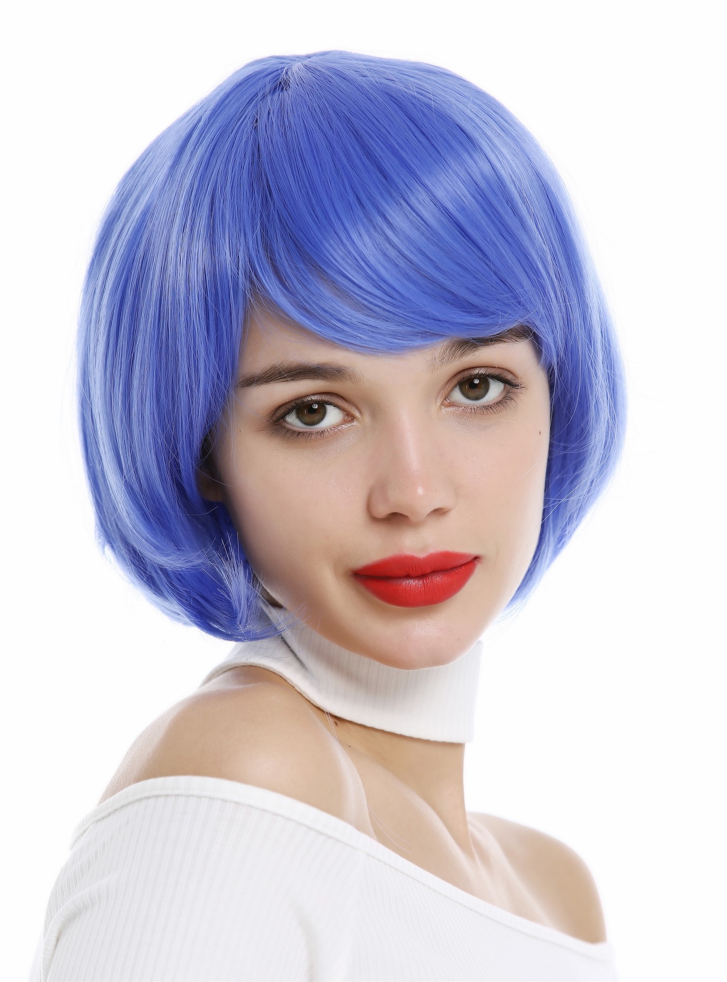 Quality Wigs, Ladies, azure blue, straight, short