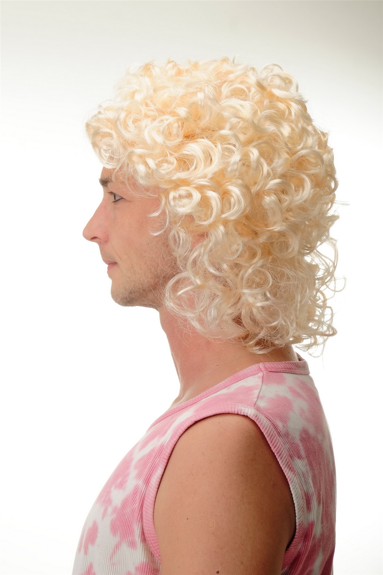günstige Party Perücke, Perücke Locken Hellblond schulterlang Proll 3751-P88, Ansicht 2, WIG ME UP: Ihr Perücken Online Shop lockige Party Perücke Blond schulterlange Haare Unisex