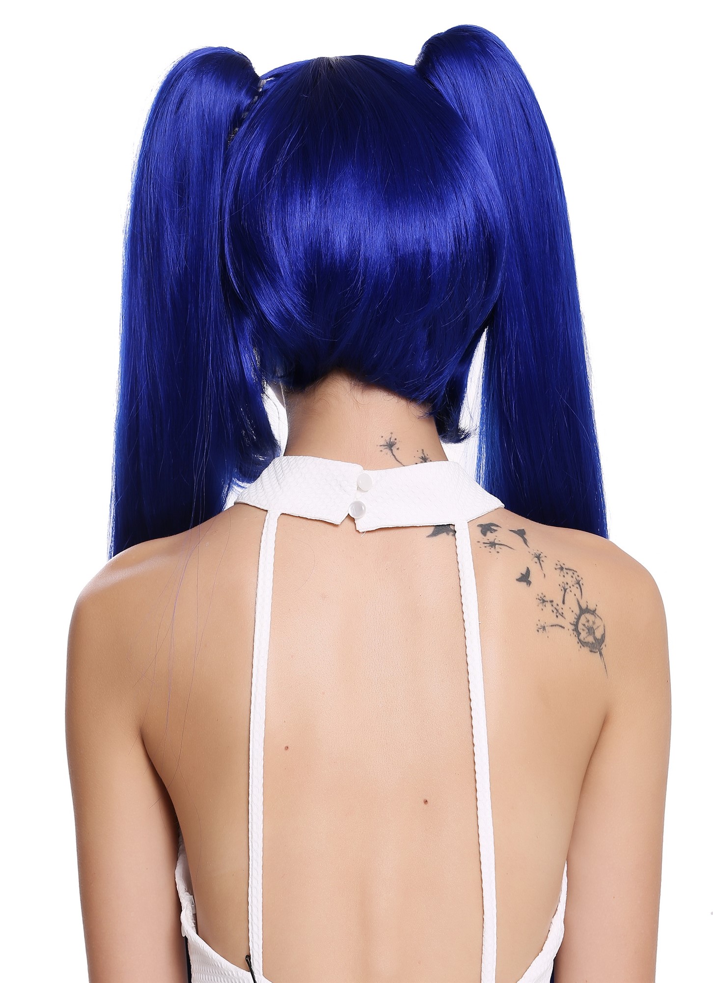 Lady Women Wig Cosplay Lolita 2 long pigtails ponytails removeable blue ZM-1708, view 4, WIG ME UP: Your Perücken Online Shop Quality Wigs, Ladies, Blue, straight, long