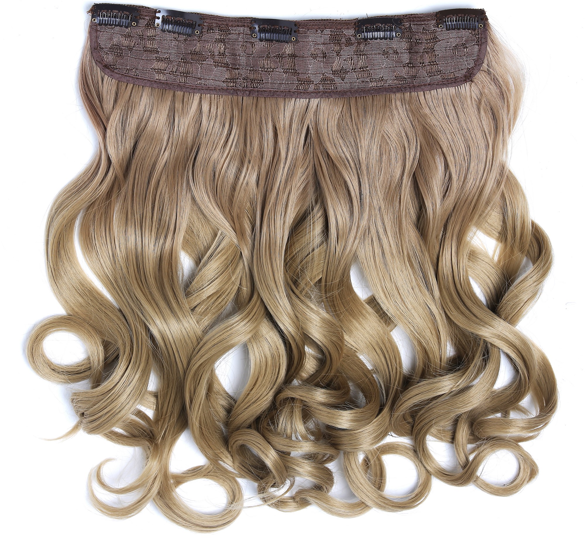 lockige Halbperücke Blond-Mix 40 cm lang