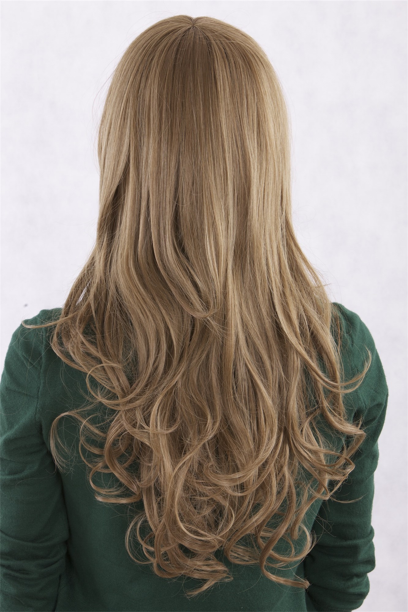 hochwertige Qualitätsperücken, Frauen Perücke blond mittelblond wellige lange Haare 3255-M8, Ansicht 4, WIG ME UP: Ihr Perücken Online Shop wellige Tressen-Perücke mit Kopfhaut-Imitat Blond lange Haare für Damen