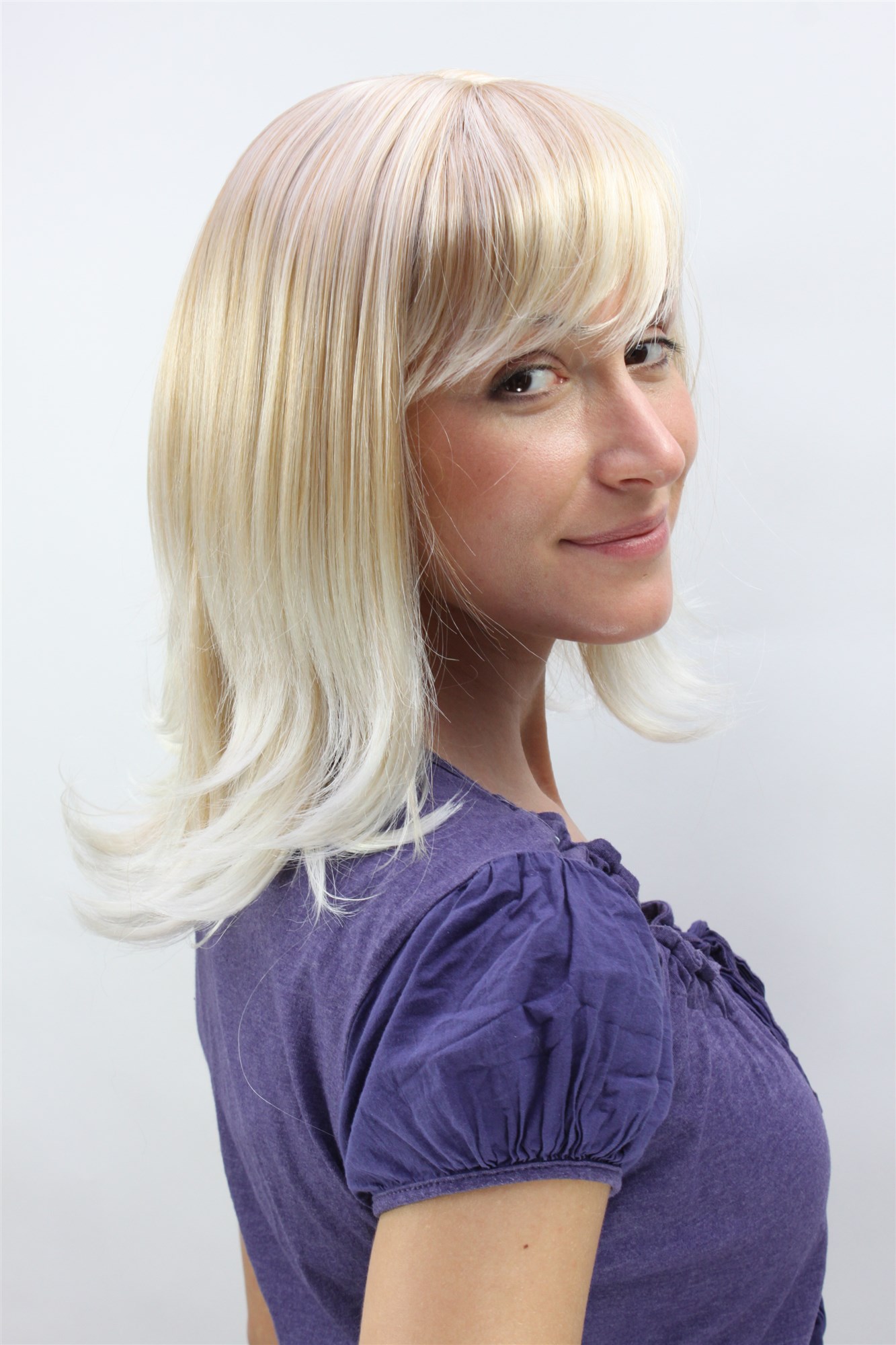 hochwertige Qualitätsperücken, Damen Perücke lang mit gewellten Spitzen Natürlicher Blond-Mix 3017-27T613, Ansicht 4, WIG ME UP: Ihr Perücken Online Shop glatte Tressen-Perücke mit Kopfhaut-Imitat Erdbeerblond und Platinblond schulterlange Haare für Damen