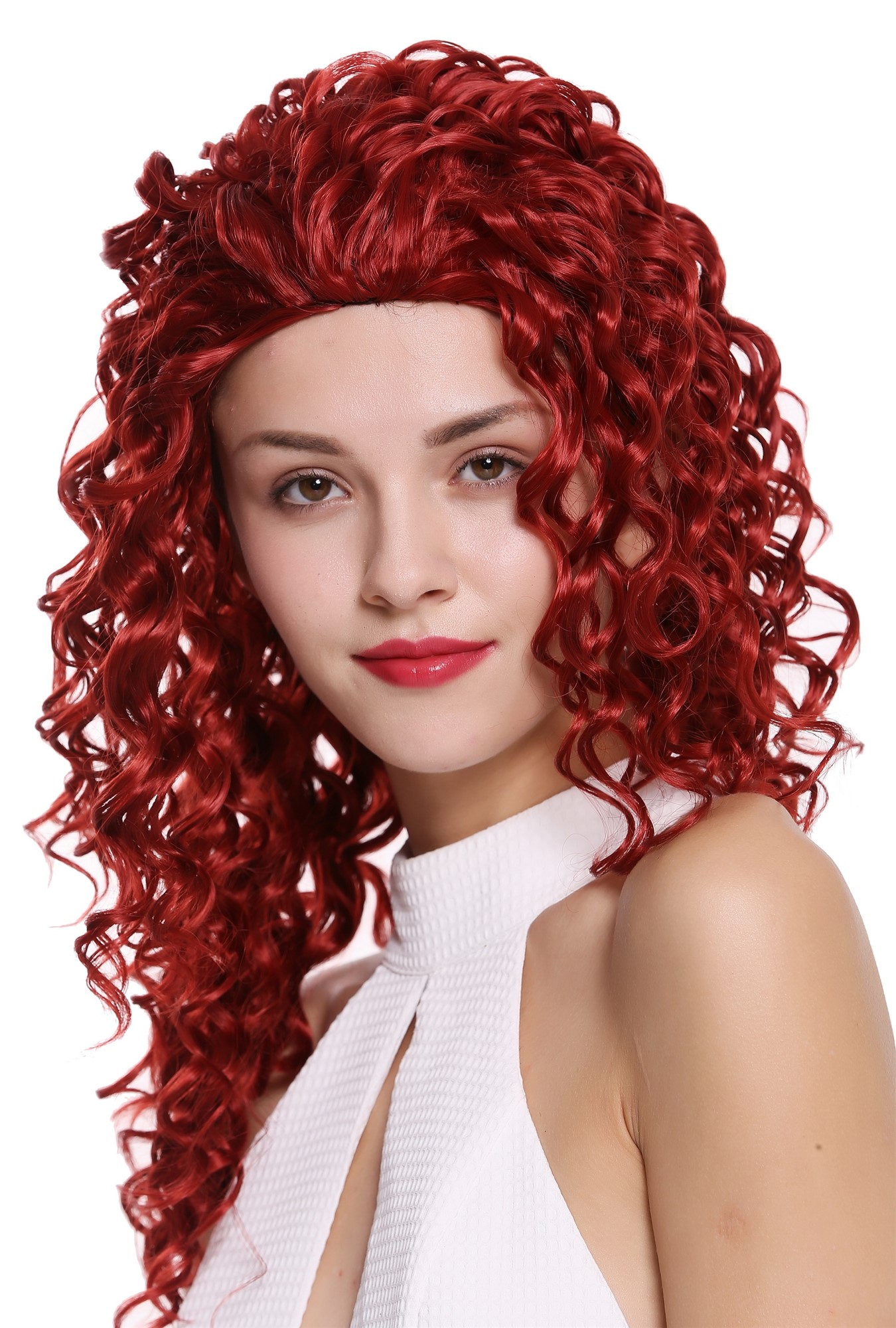 Women's wig lady half wig 3/4 long curly curls red 21,5 inches AG-137, view 3, WIG ME UP: Your Perücken Online Shop Quality Wigs, Ladies, fire red, curled, long