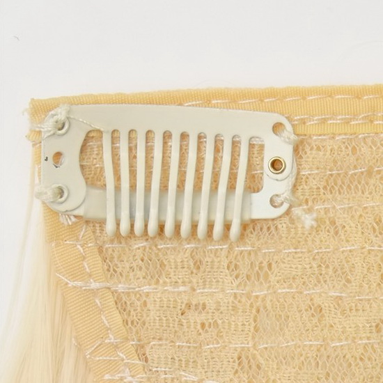 Clip-In Pony Scheitel hitzebeständig Faser Blond Hellblond YZF-3038-88, Ansicht 4, WIG ME UP: Ihr Perücken Online Shop glatter Clip-In Pony Lichtblond 17 cm lang