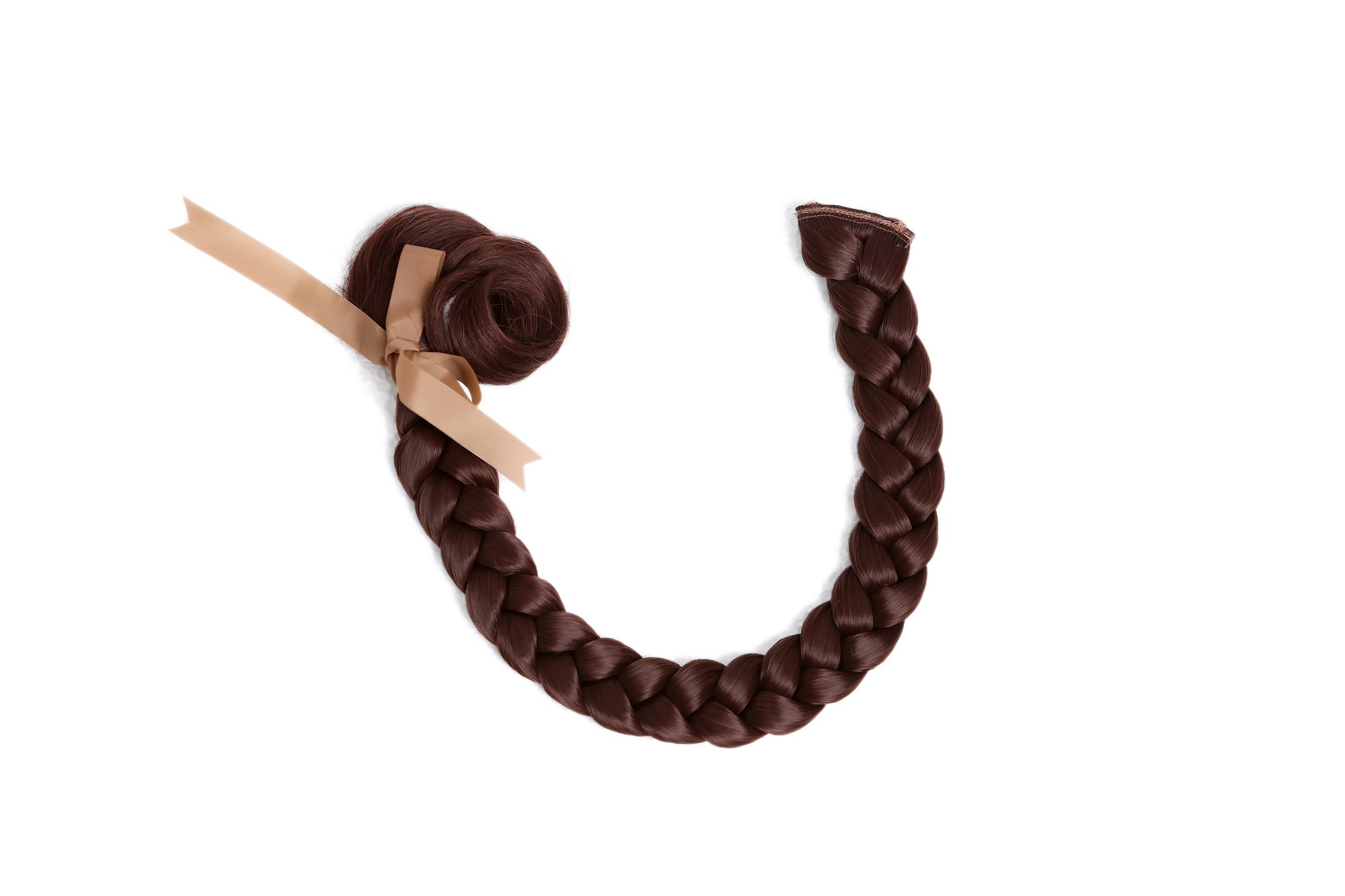 hochwertiger Geflochtener Zopf Flechtzopf mit Clip lang Mahagoni Rotbraun SA101-33, Ansicht 4, WIG ME UP: Ihr Perücken Online Shop geflochtenes Zopf-Haarteil Mahagonibraun 50 cm lang