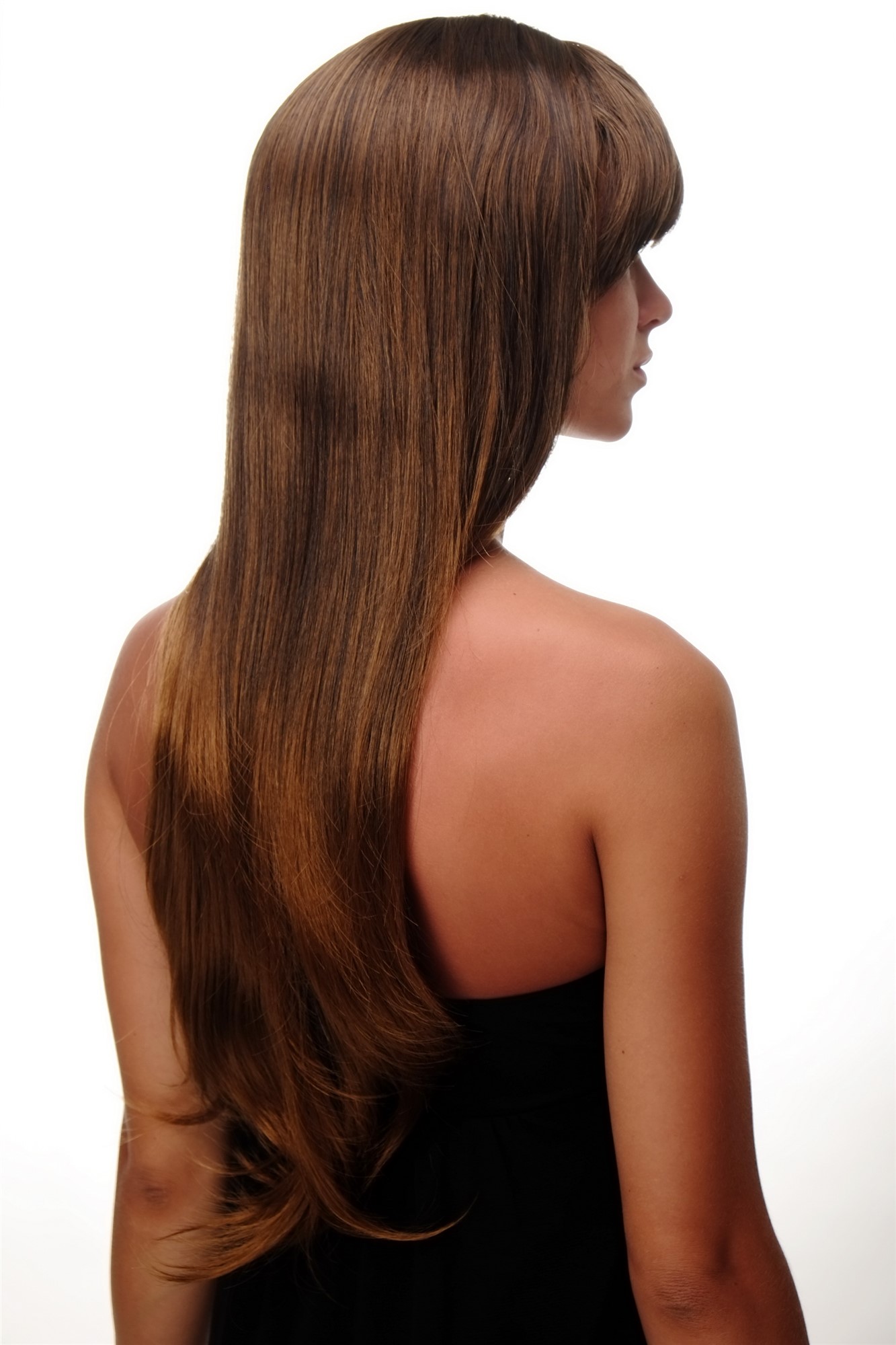 Lady women wig very long fringe can part to side straight chestnut brown 3111, view 2, WIG ME UP: Your Perücken Online Shop Quality Wigs, Ladies, Brown, straight, long
