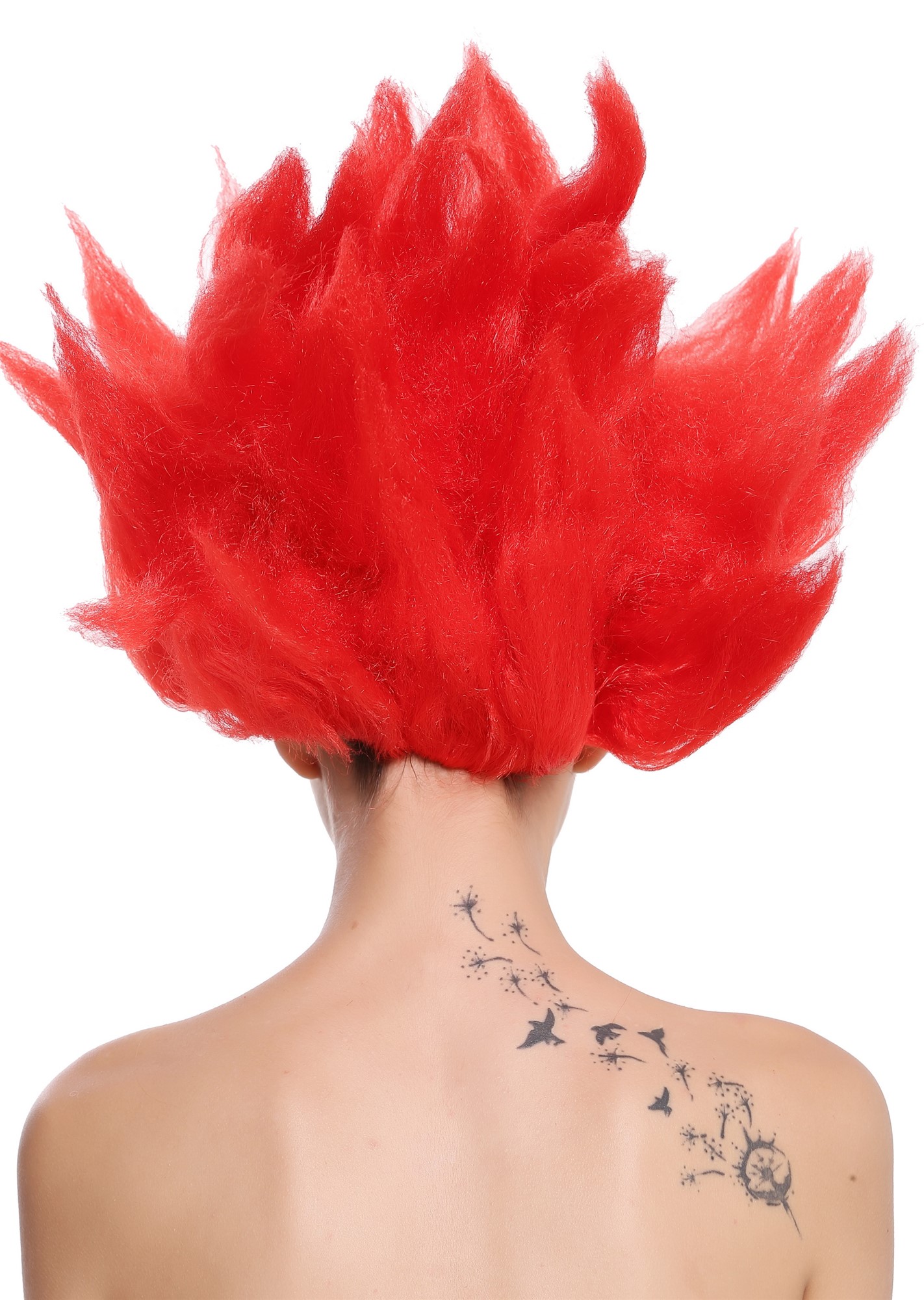 Lady Gents Man Party Wig Demon Devil Flower Fairy Fire red teased high 91062, view 8, WIG ME UP: Your Perücken Online Shop Party Wig, Unisex, Red, wavy, short