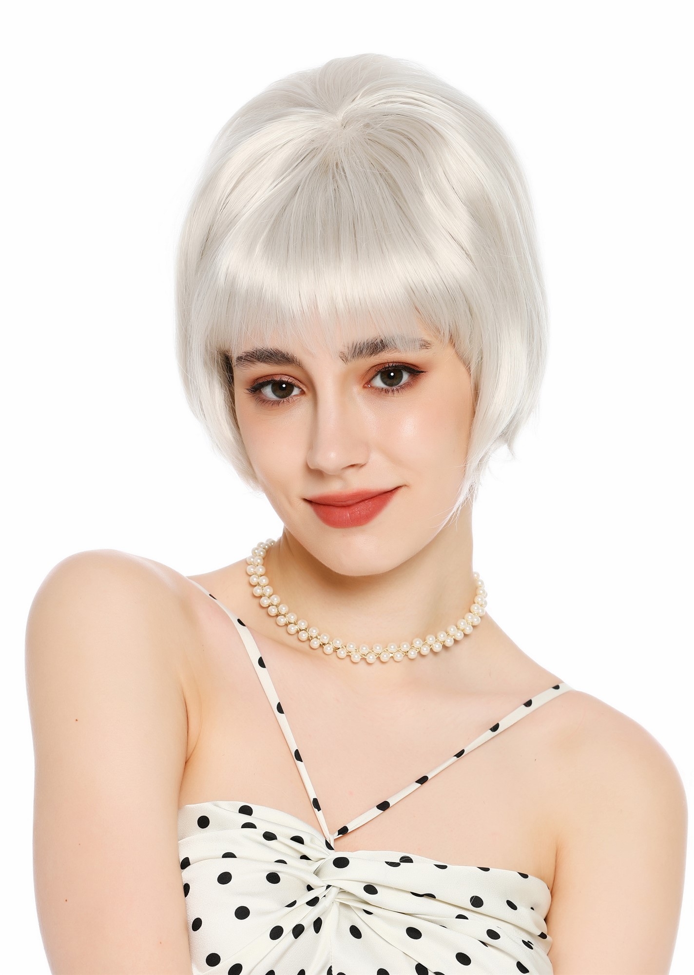 Perücke Damen Retro Vintage 50er 60er Beehive Turmfrisur hochtoupiert kurz Pony Hellblond Blond VK-71-60