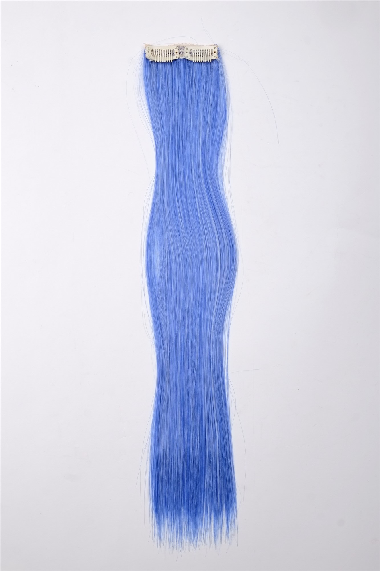 glatte Extensions Blau-Weiß-Mix Weißblau 45 cm lang