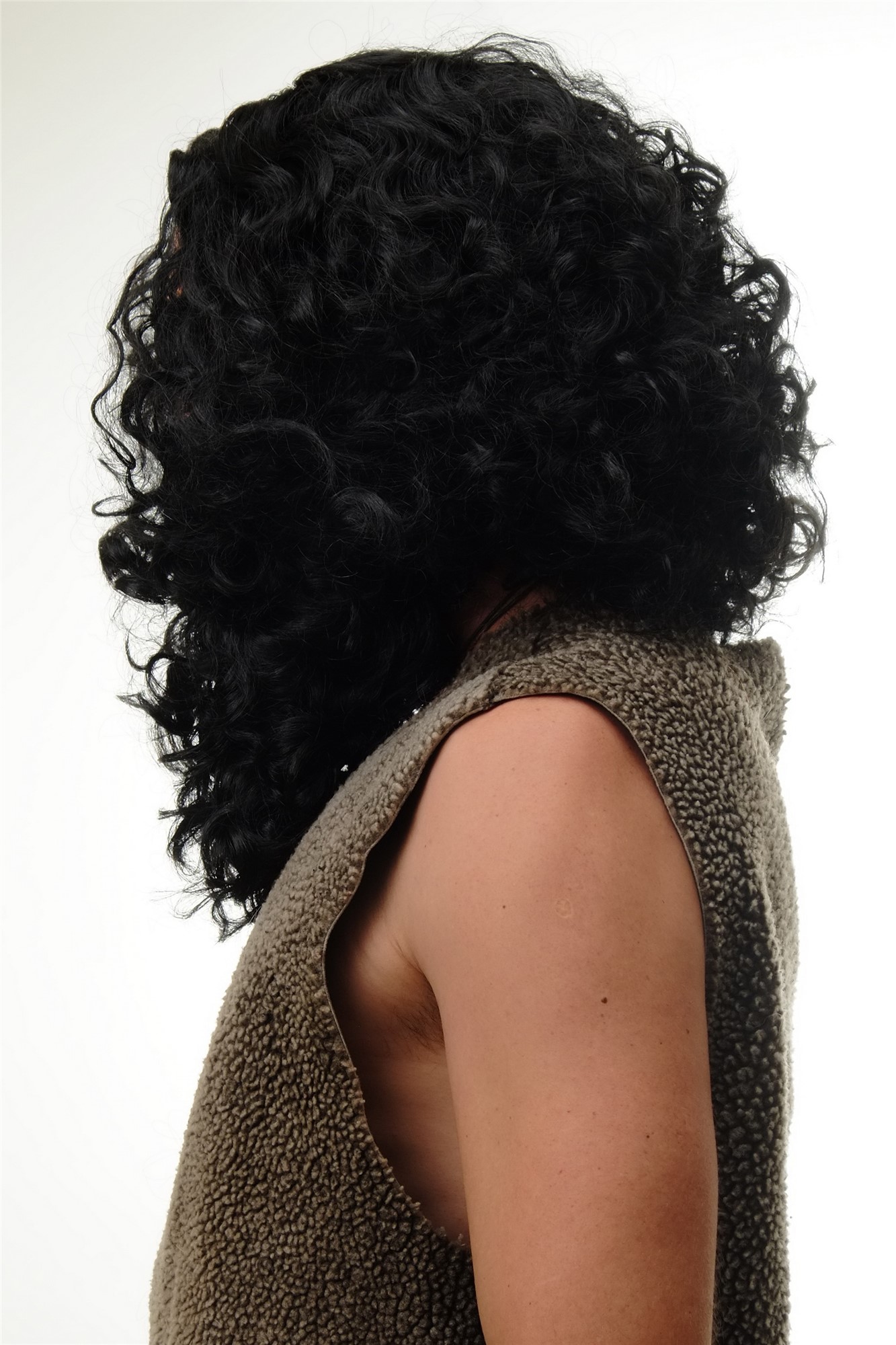 Man Party Set Wig & Beard black unruly Taliban Bandit Prophet Hermit 8115-A+B, view 2, WIG ME UP: Your Perücken Online Shop Party Wig, Men, Black, curled, shoulder-length