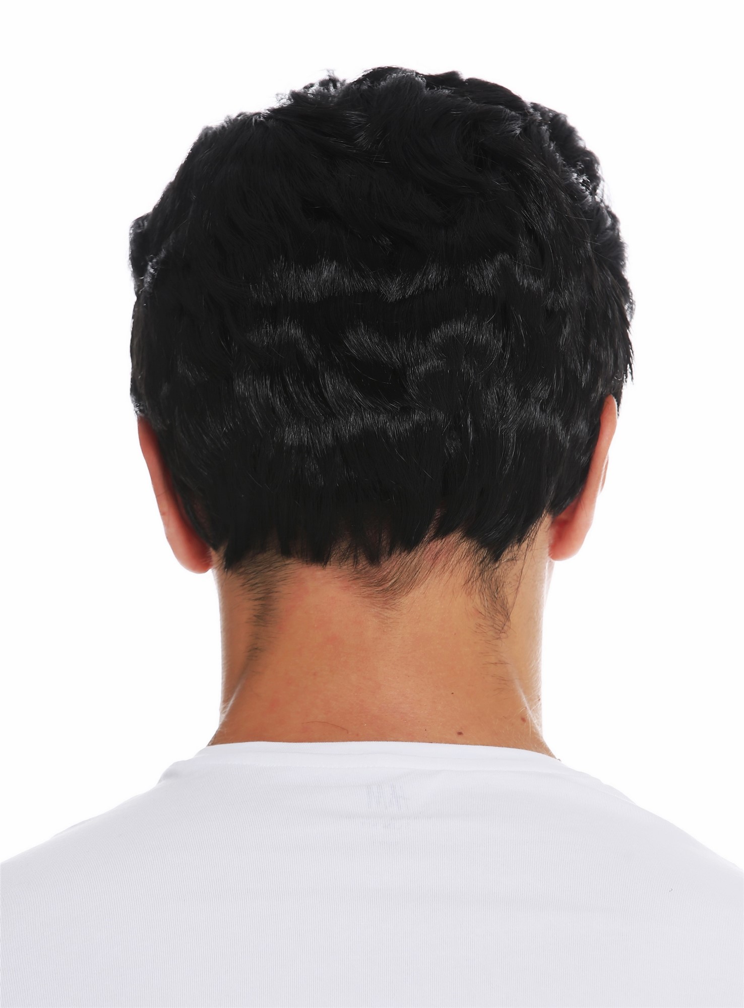 Wig Halloween men short wavy quiff sideburns Rockabilly 50's 60's black SARL084, view 6, WIG ME UP: Your Perücken Online Shop Party Wig, Ladies, pitch black, wavy, short