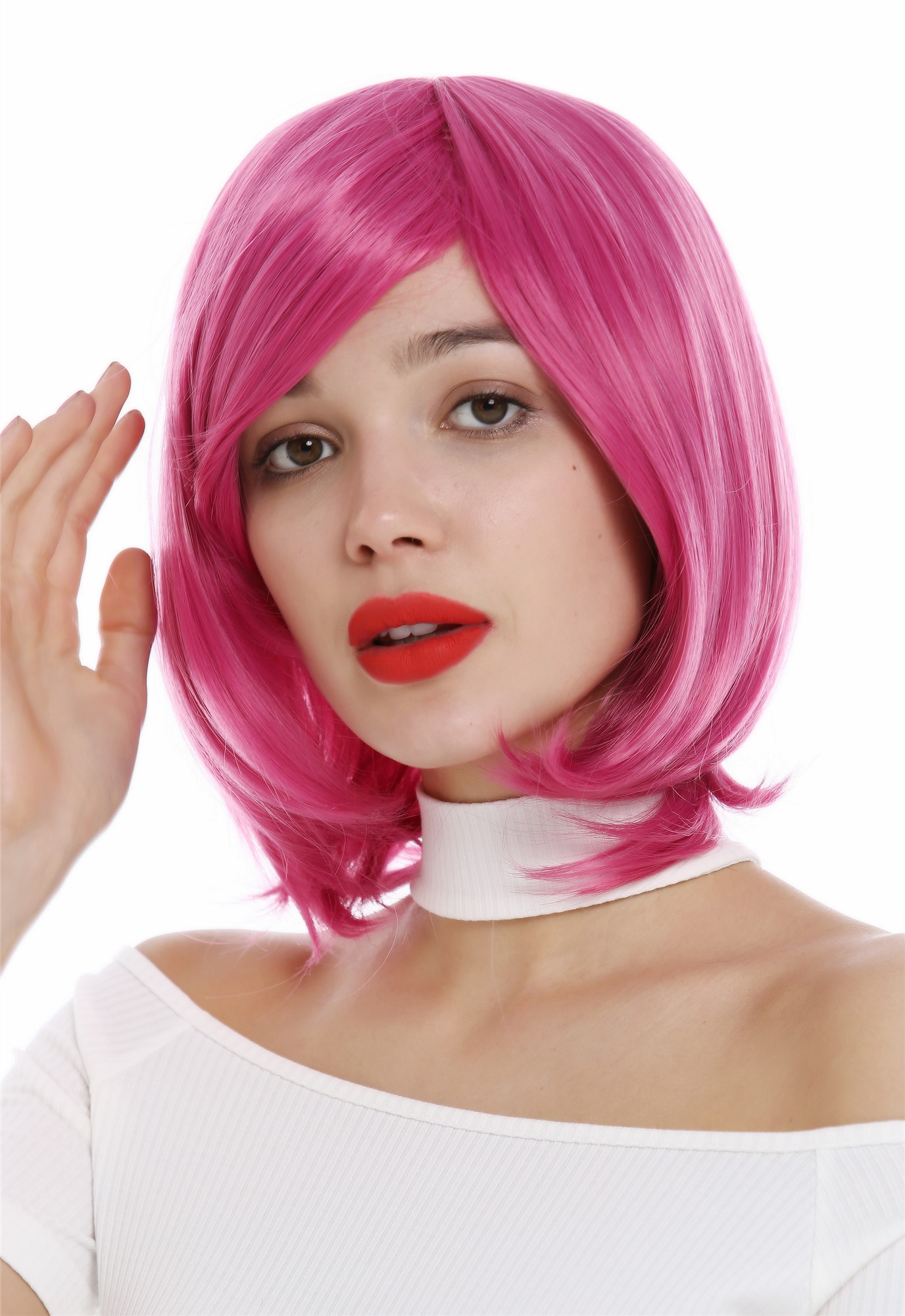 Quality Wigs, Ladies, dark pink, straight, short