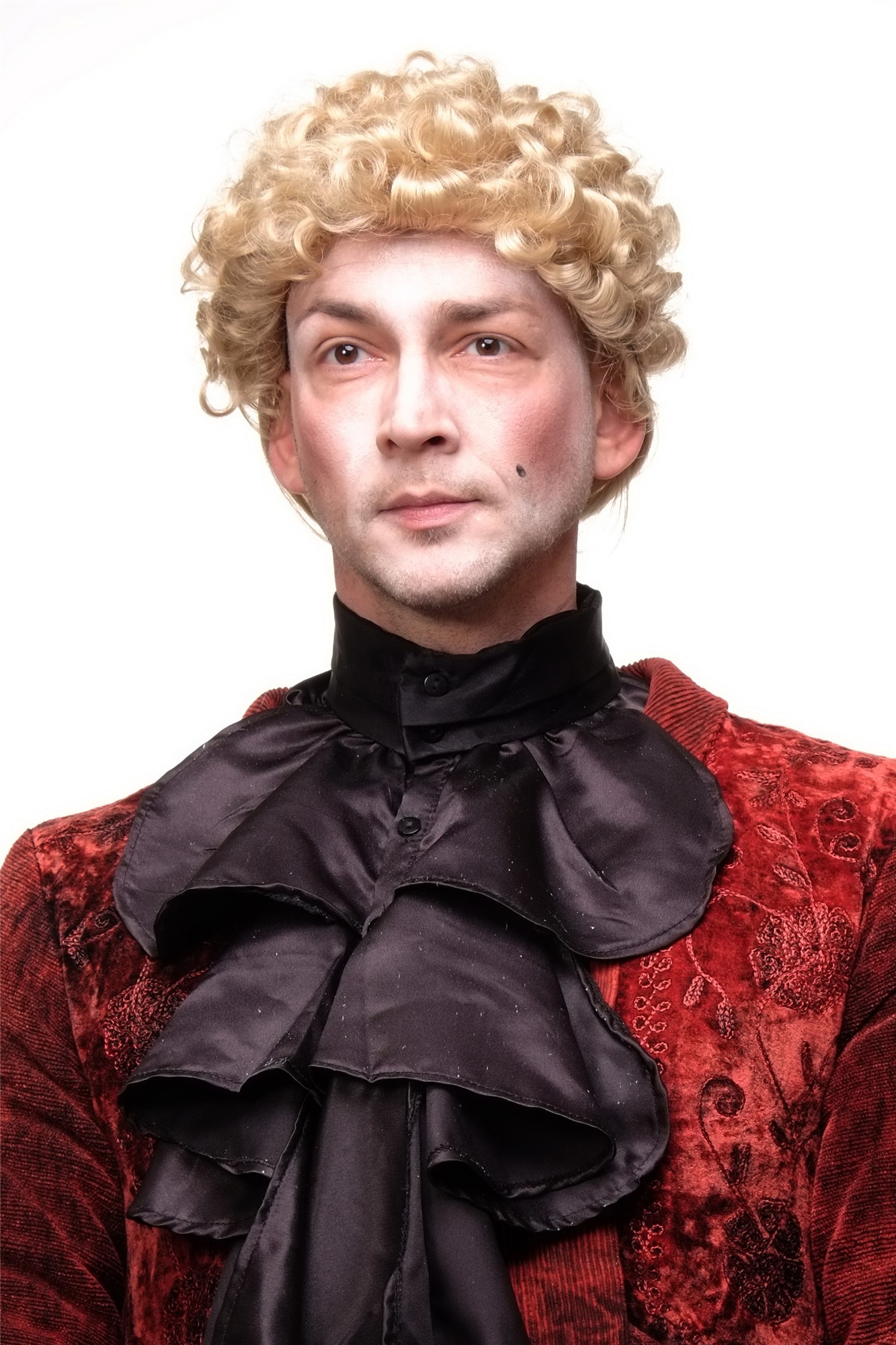 hochwertige Qualitätsperücken, Perücke Renaissance Barock Mittelblond GFW1617-26, Ansicht 2, WIG ME UP: Ihr Perücken Online Shop lockige Tressen-Perücke helles Goldblond schulterlange Haare für Damen