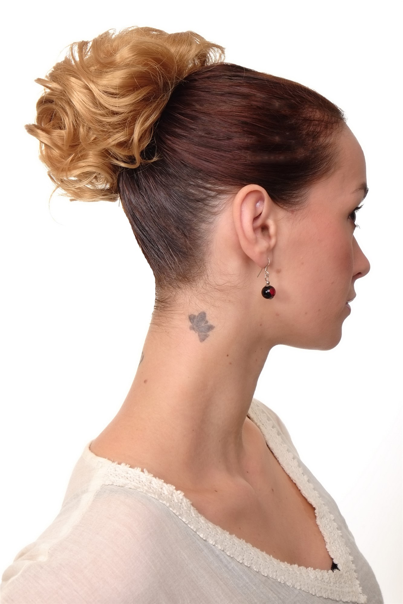 Dutt Haarknoten 60er lockig blond Modell: NHA-004A, Ansicht 3, WIG ME UP: Ihr Perücken Online Shop lockiger Dutt Haarteil Goldblond