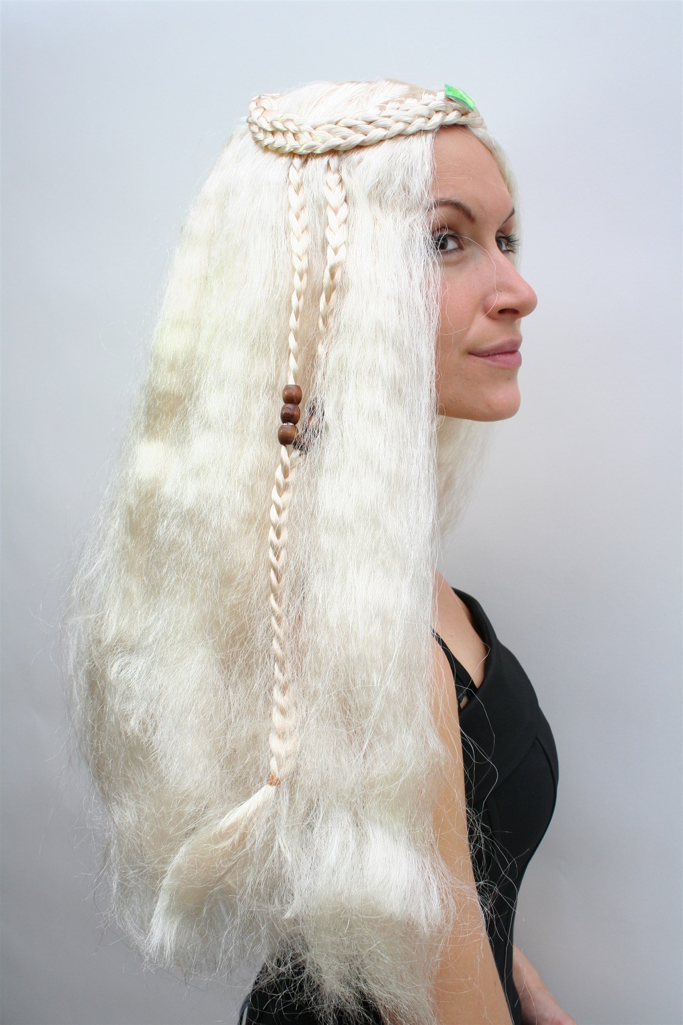 günstige Party Perücke, Blonde lange Hippie-Perücke Mittelscheitel 4905-P88, Ansicht 3, WIG ME UP: Ihr Perücken Online Shop geflochtene Party Perücke Hellblond lange Haare für Damen