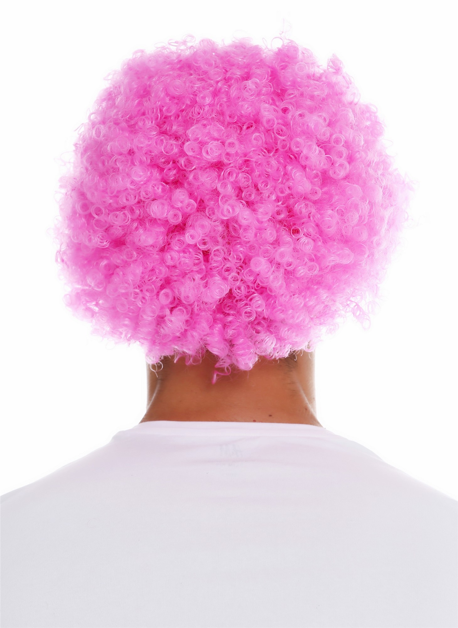 lockige Party Perücke Pink kurze Haare Unisex