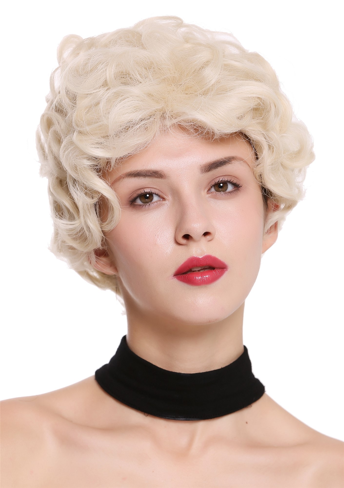 hochwertige Qualitätsperücken, Perücke kurz Locken gelockt Hellblond DW-2740-926, Ansicht 3, WIG ME UP: Ihr Perücken Online Shop lockige Tressen-Perücke Hellblond kurze Haare für Damen