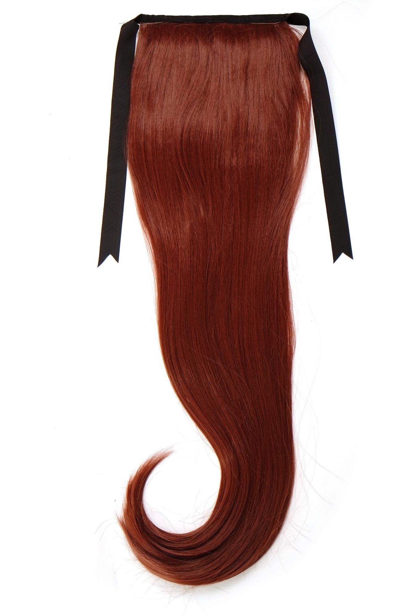 hochwertiges Haarteil Zopf Kamm & Band langes glattes Haar Rostbraun D13001-35, Ansicht 4, WIG ME UP: Ihr Perücken Online Shop glattes Zopf-Haarteil Rostbraun 65 cm lang