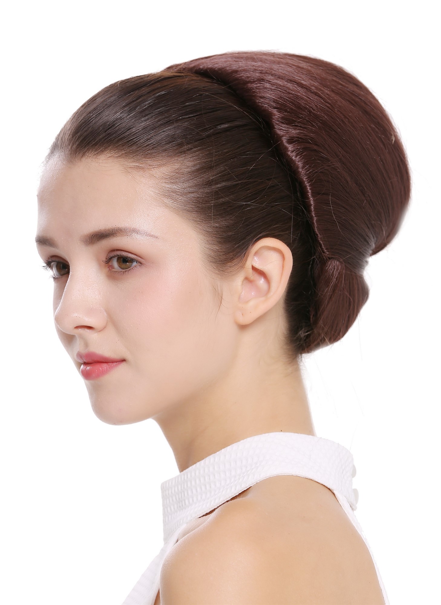 Dutt Haarknoten Groß Oma Rotbraun Braun Q399BOBO-33, Ansicht 5, WIG ME UP: Ihr Perücken Online Shop glatter Dutt Haarteil Mahagonibraun