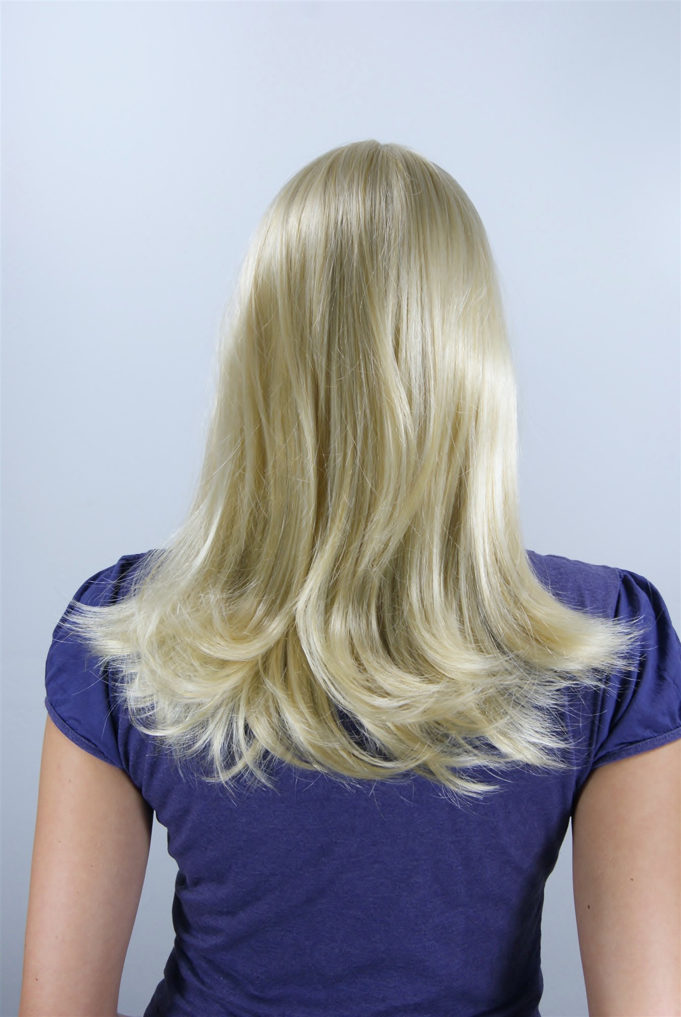 wellige Tressen-Perücke mit Kopfhaut-Imitat Hellblond lange Haare für Damen