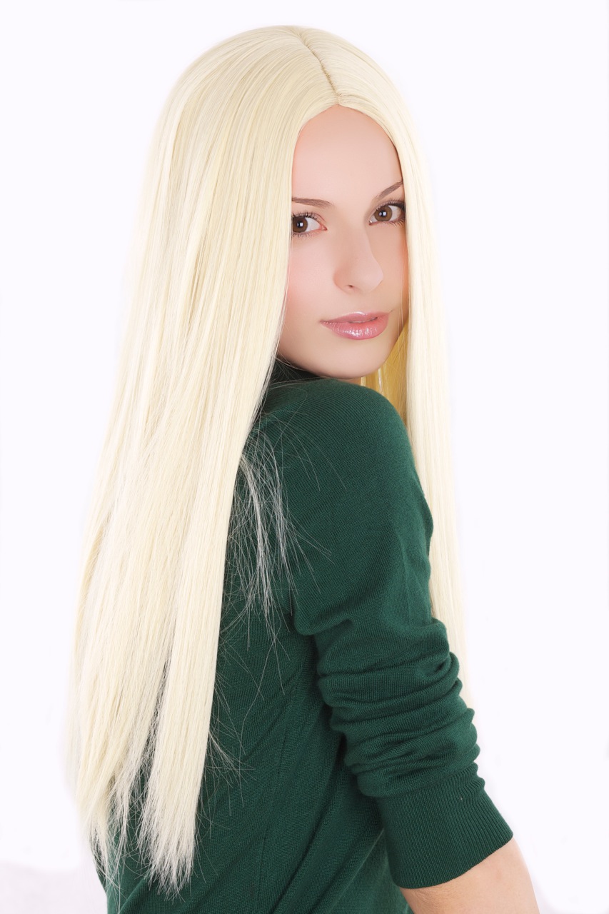 Angelic lady women wig long bright platinum blond middle parting straight 3254, view 3, WIG ME UP: Your Perücken Online Shop Quality Wigs, Ladies, Blonde, straight, long